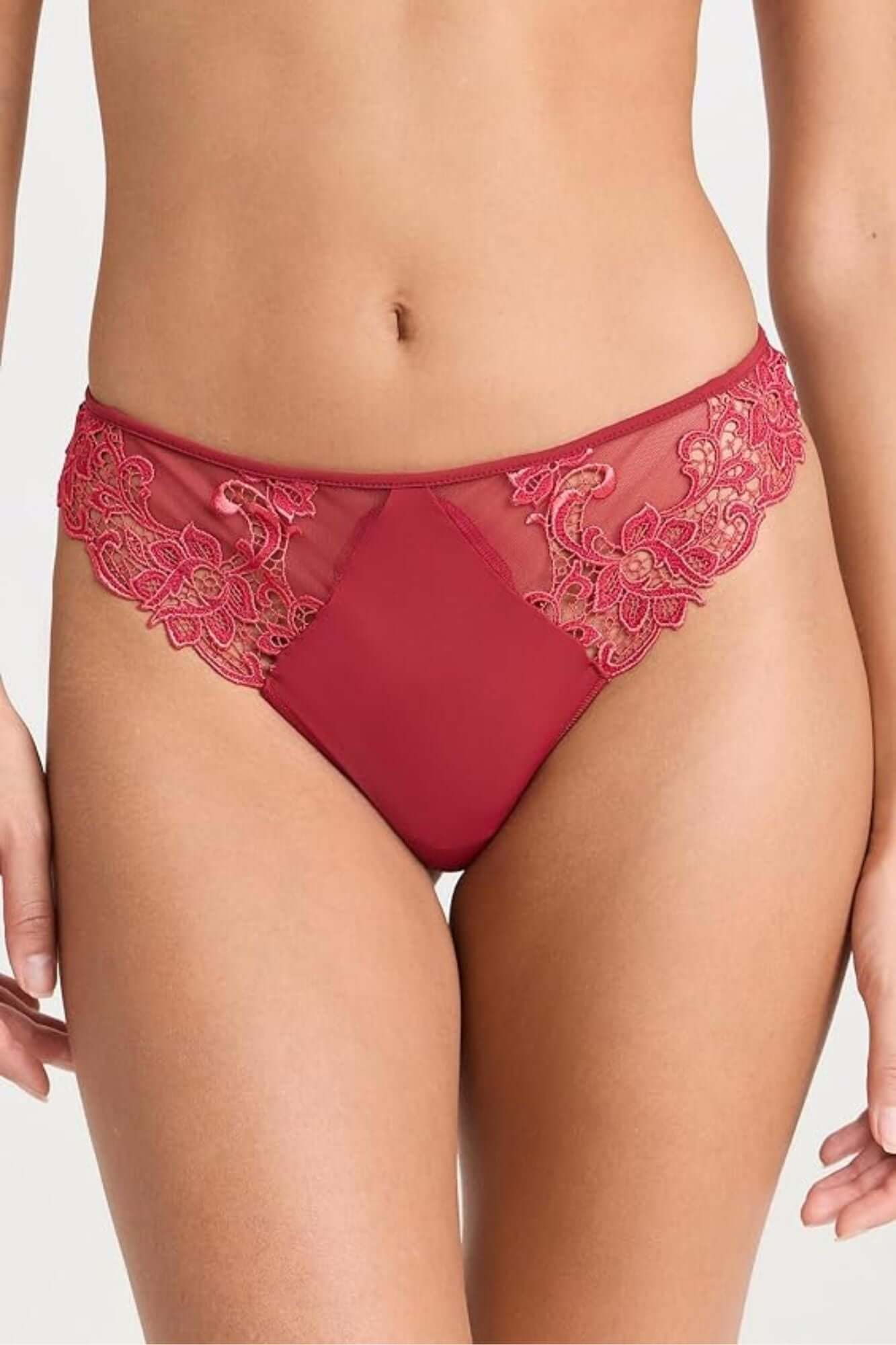 Sexy Red Lipstick Print Thong Panties - Comfortable & Stylish Women's Underwear for Date Night & Special Occasions