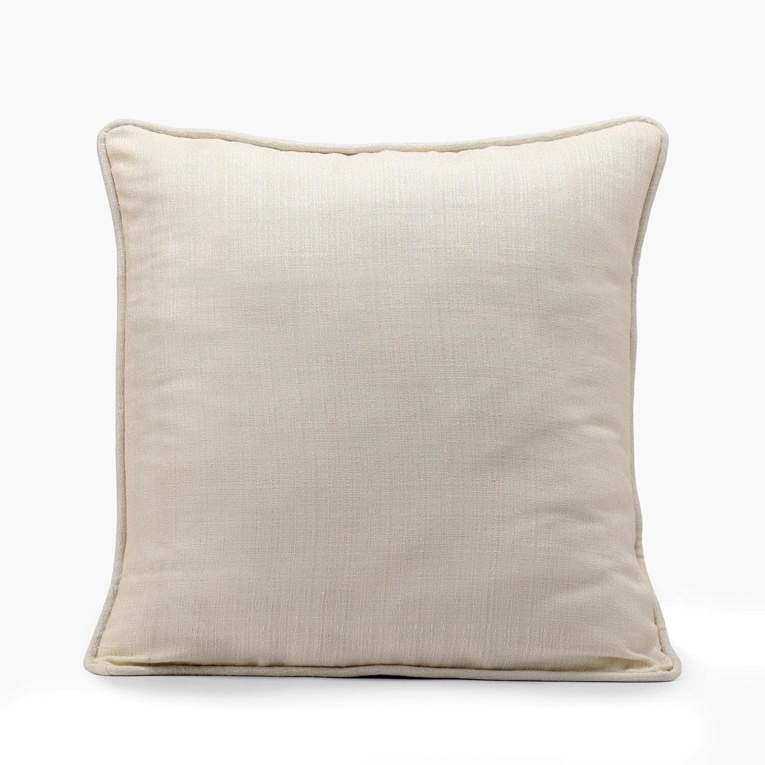 French Ivory Faux Raw Silk Cushion Covers Set of 2 - Elegant Sofa Pillow Covers for Living Room, Bedroom Decor - Luxury Home Textile Accessories for Couch, Chair, Window Seat