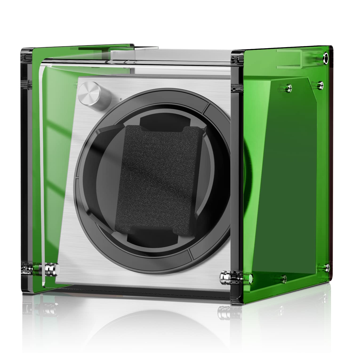 Premium Single Watch Winder for Automatic Watches - Quiet Motor with 4 Rotation Modes, LED Display & Luxury Green Finish | Perfect for Rolex, Omega & Luxury Watch Storage at Home/Office