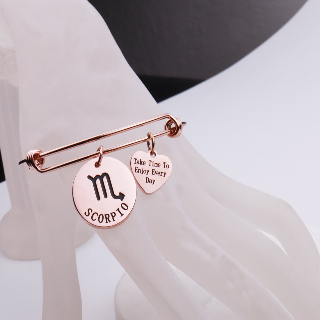 Rose Gold Zodiac Sign Bracelet - Personalized Constellation Jewelry Gift for Women, Girls - Perfect for Birthday, Anniversary, Christmas & Everyday Wear