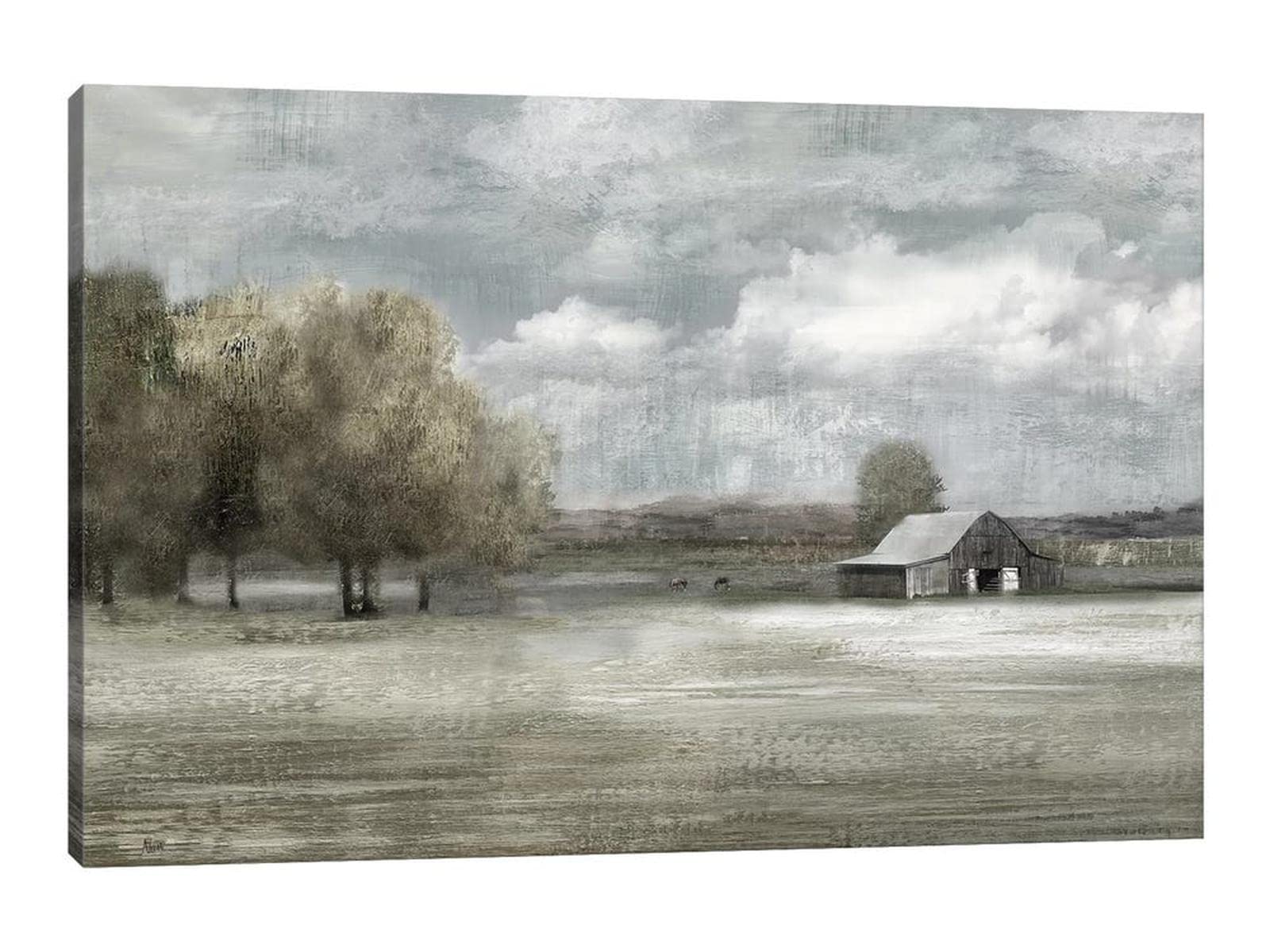 Rustic Barn Canvas Wall Art - Vintage Farmhouse Decor for Living Room 28x40