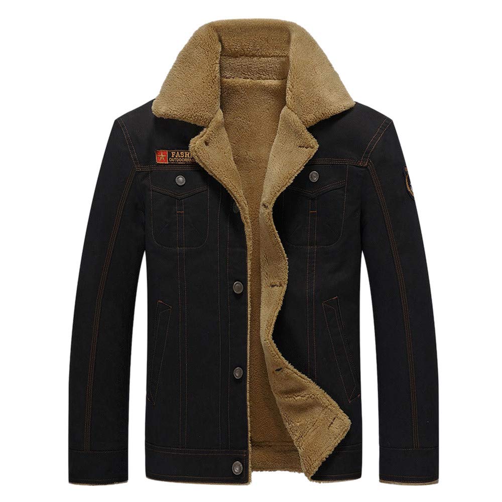 Men's Thermal Insulated Jacket - Winter Warm Button-Up Coat with Pockets | Casual Outerwear for Fall & Winter | Perfect for Outdoor Activities & Daily Wear