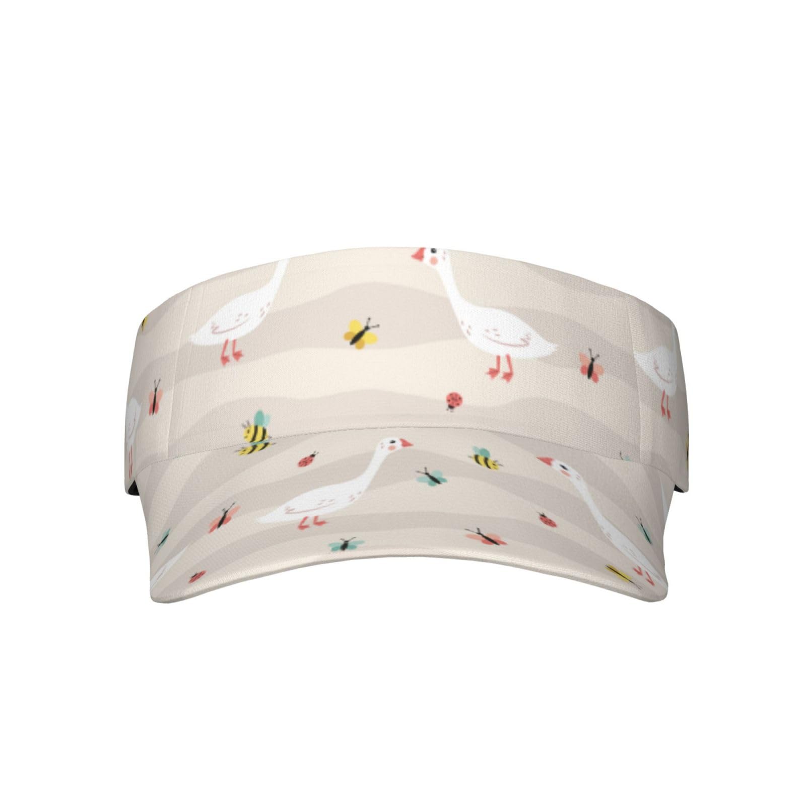Pevtufa Geese & Floral Print Sun Visor Hat for Women & Men - UV Protection Sport Visor for Tennis, Golf, Running & Outdoor Activities