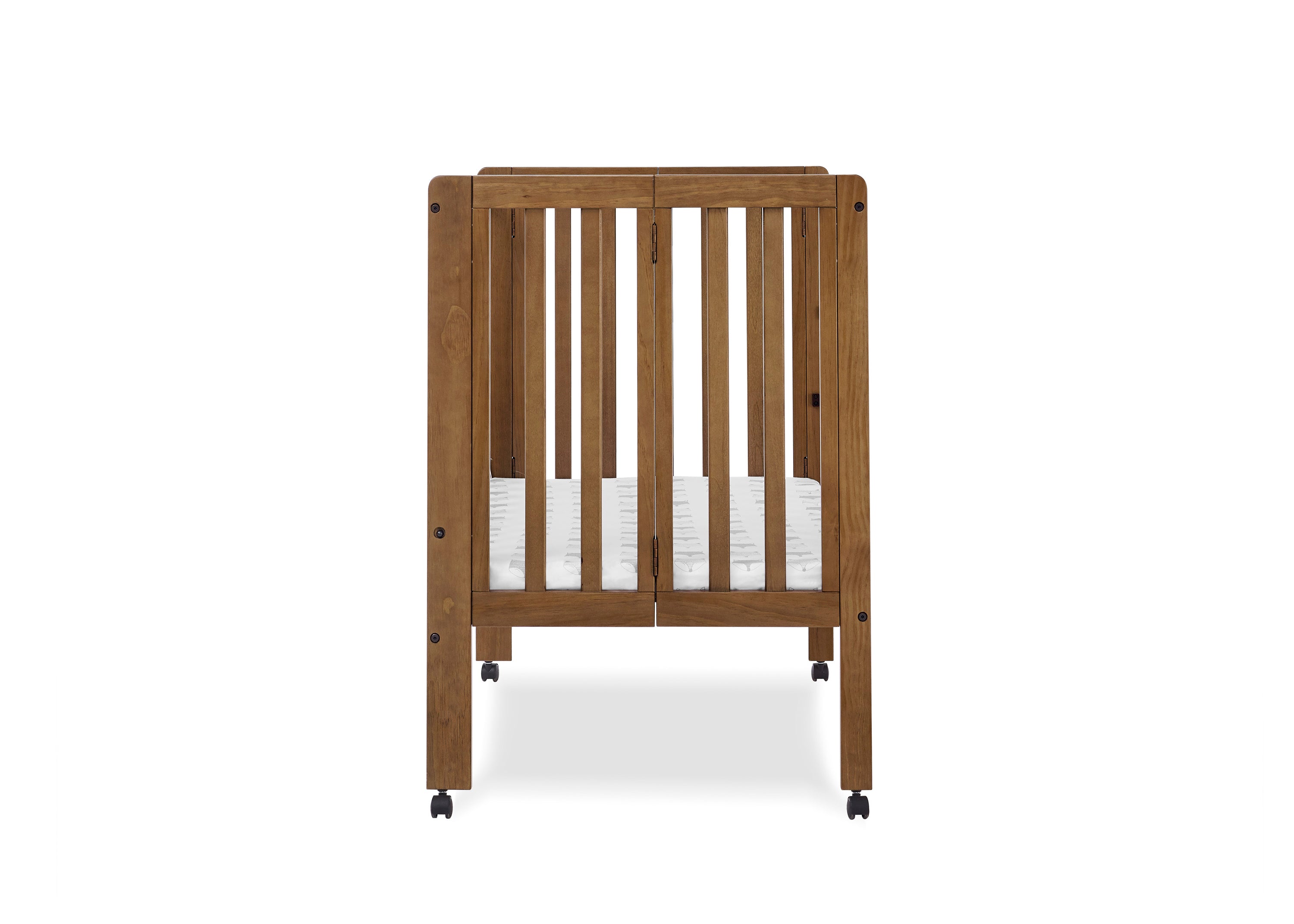 Lee Portable Folding Mini Crib with 1.5 Inch Mattress - Lightweight Travel Crib for Babies & Toddlers - Perfect for Home, Travel, and Daycare Use