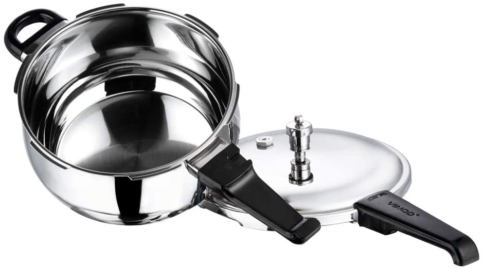 Vinod 3.5L Splendid Plus Stainless Steel Pressure Cooker - Fast Cooking for Rice, Beans & Indian Meals | Perfect for Home Kitchens & Camping