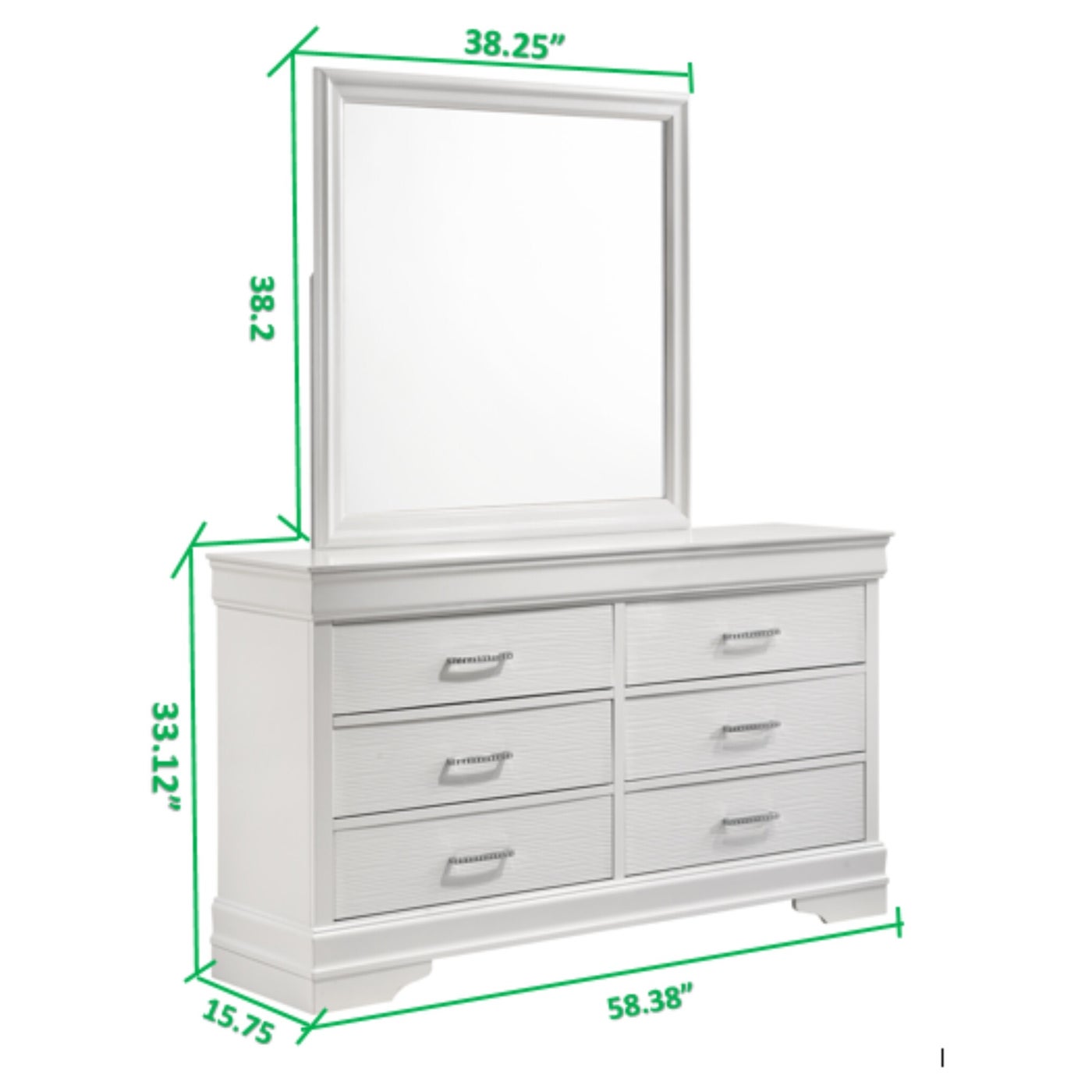 Brooklyn White Collection Bedroom Set - Modern Queen Size Bed Frame, Nightstand & Dresser - Perfect for Small Spaces & Guest Rooms