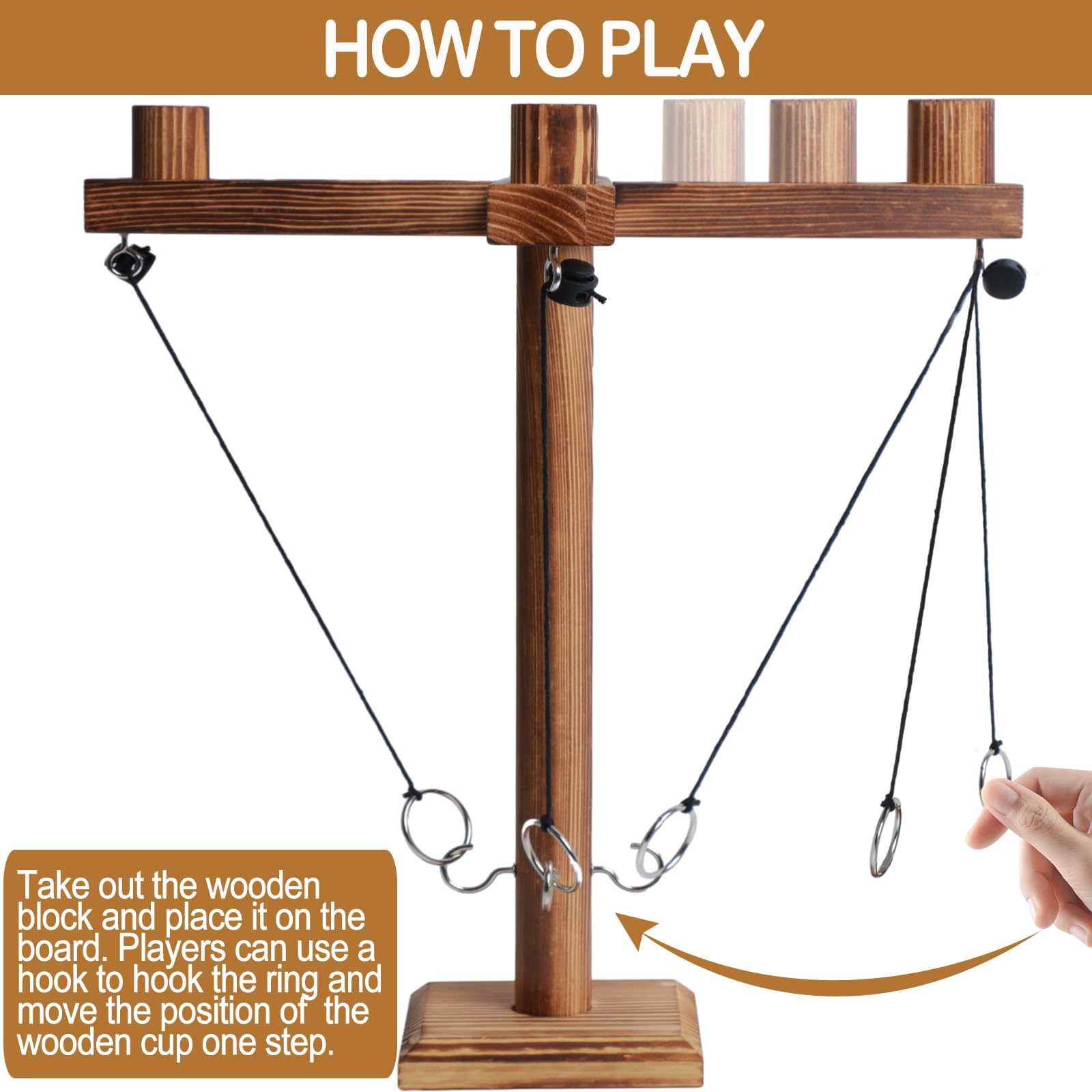 Premium Ring Toss Game Set for Adults - Fun Hook & Ring Outdoor/Indoor Party Game with Portable Carrying Bag - Perfect for Family Gatherings, Backyard BBQs, Beach Parties, Game Nights & Bar Entertainment