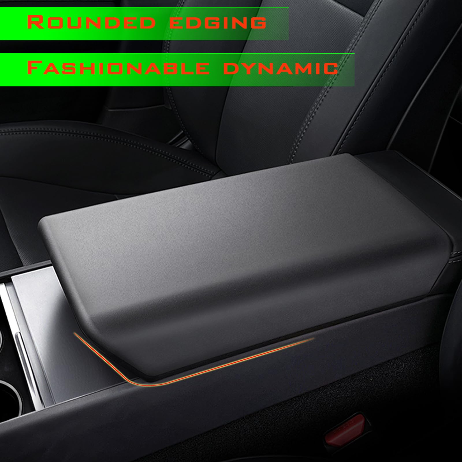 Premium Non-Slip Center Console Cover & Armrest Protector for Tesla Model 3/Y (2024-2025) - Interior Accessories, Anti-Scratch Protection for Daily Driving & Road Trips (Black)