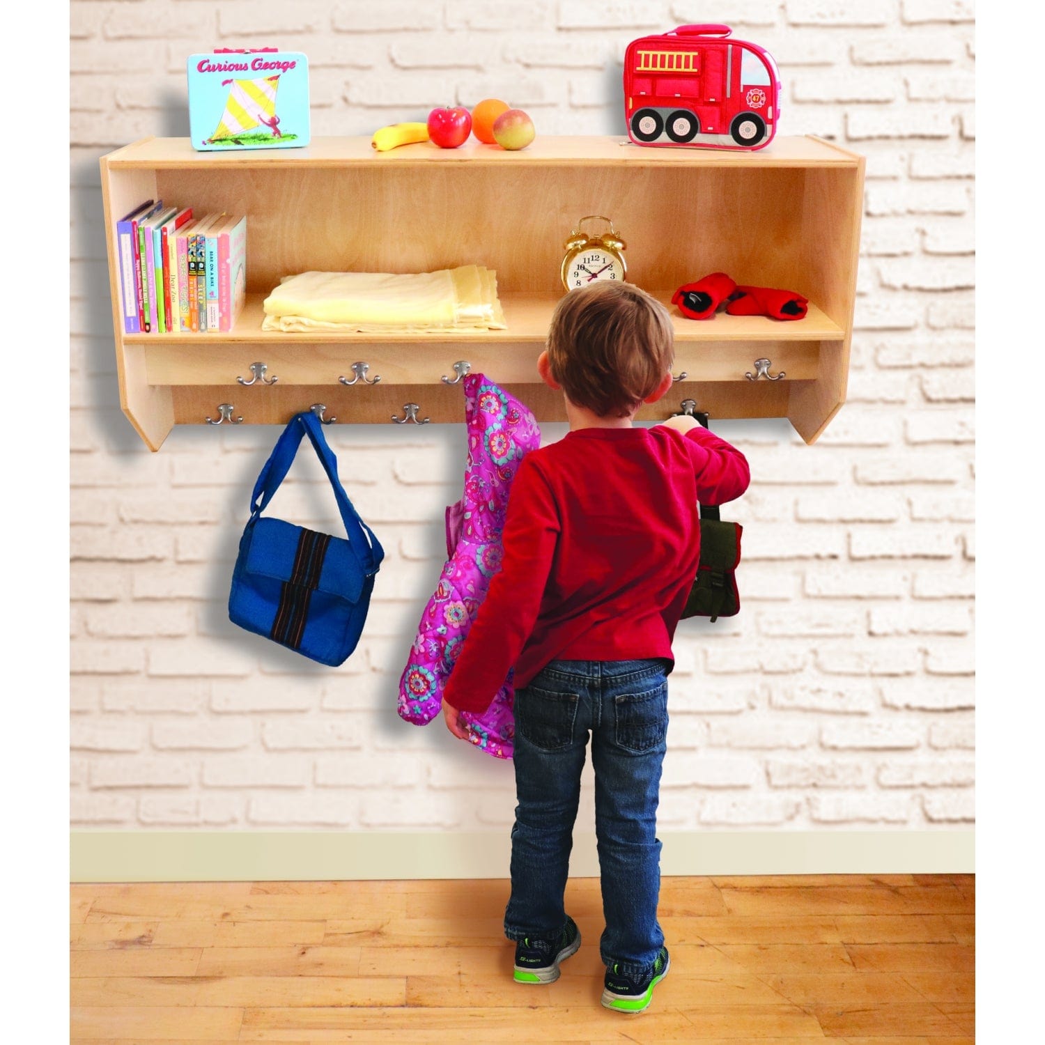 Double Row Wall Mounted Coat Rack - Heavy Duty Entryway Organizer with 10 Hooks for Jackets, Hats & Bags - Space Saving Hallway Storage Solution for Home, Office & Mudroom