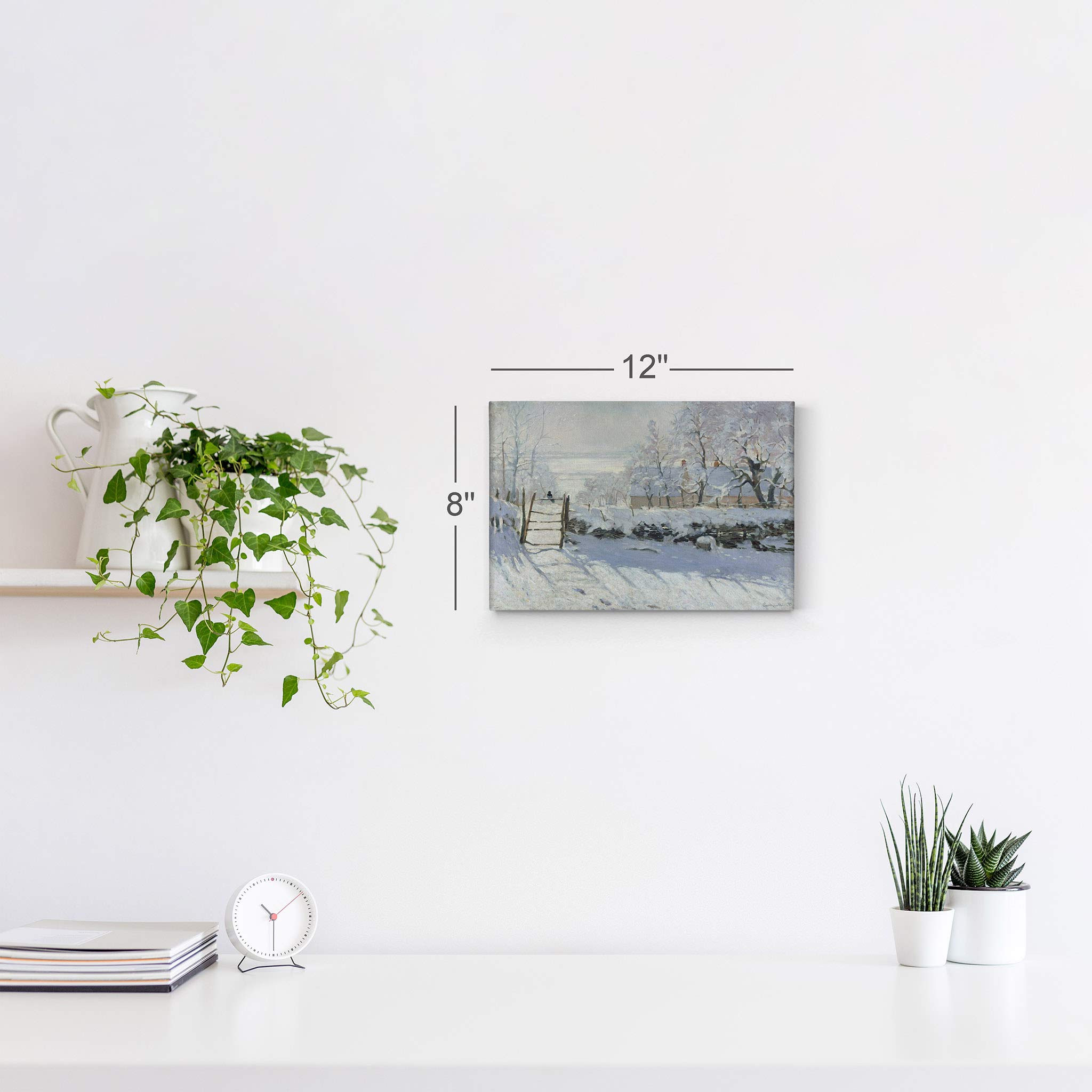 Claude Monet The Magpie Canvas Wall Art Print - Famous Oil Painting Reproduction, Modern Home Decor, Ready to Hang 30x40 - Perfect for Living Room, Bedroom & Office Decor | Made in USA