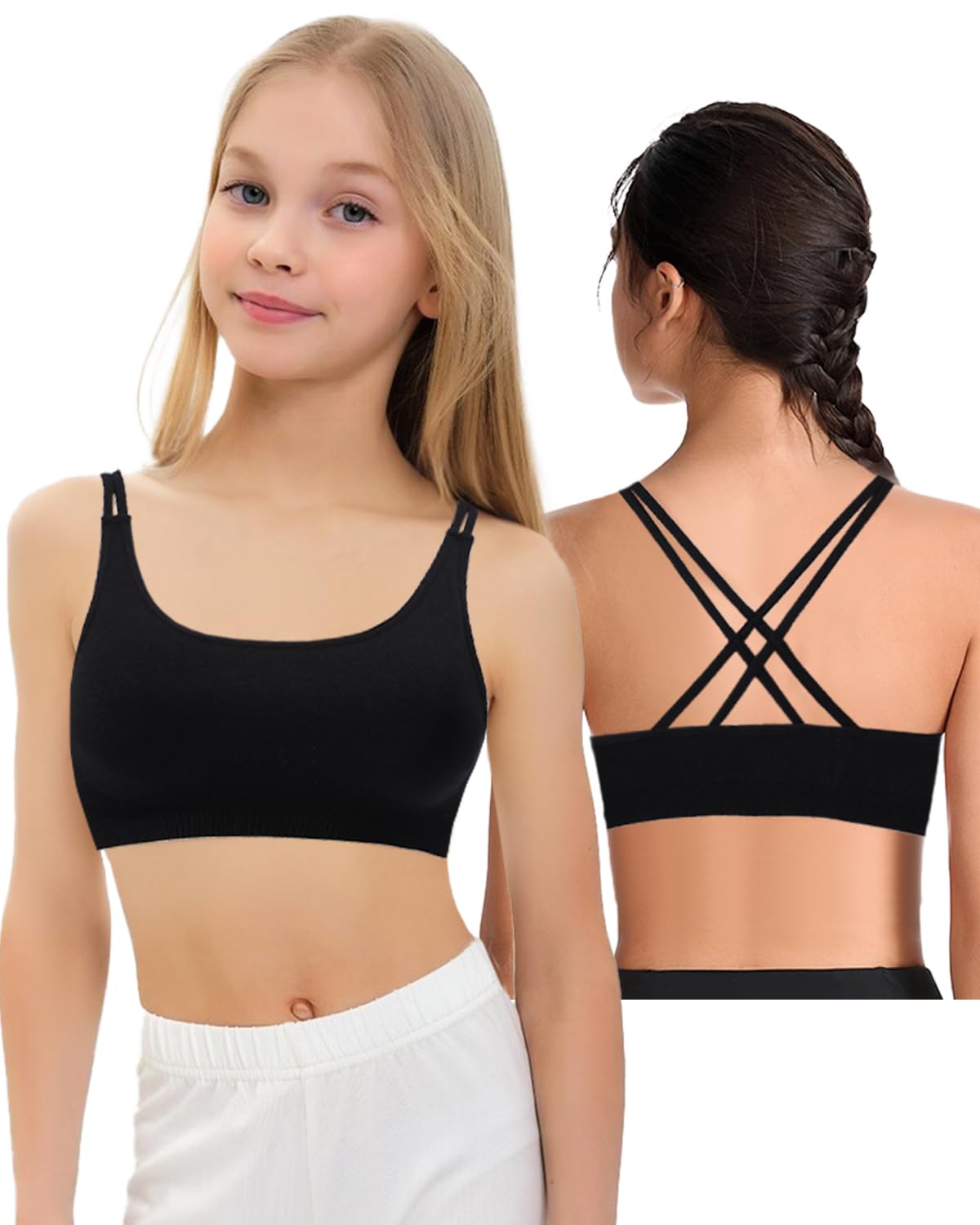 Women's Seamless Crisscross Back Sports Bra - Stretchy Sleeveless Yoga Tank Top for Fitness, Running & Workouts | Perfect for Gym, Yoga & Active Lifestyle
