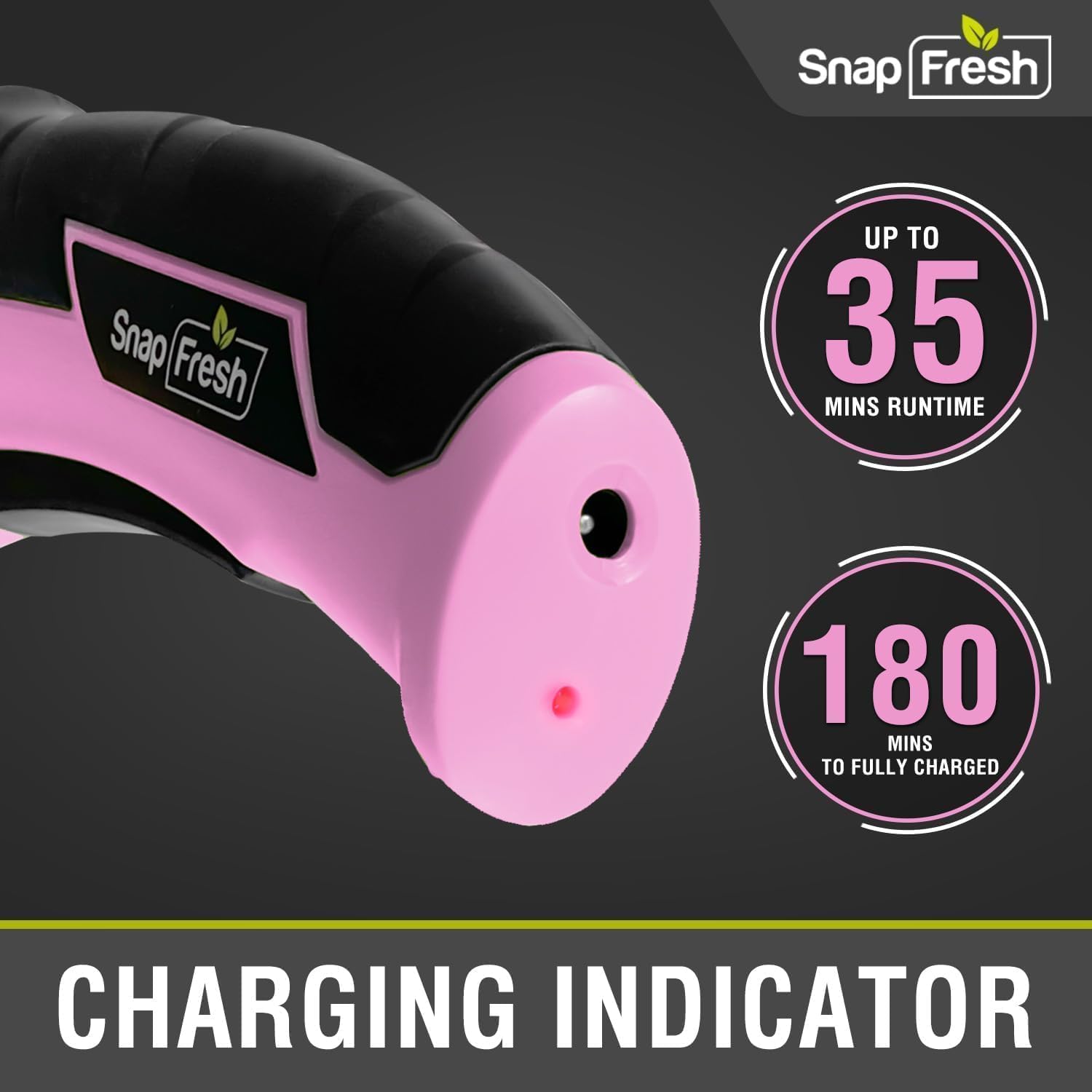 SnapFresh 4V Cordless Electric Scissors - Self-Sharpening Rotary Cutter for Cardboard, Plastic, Leather, Packages, Carpet & Boxes | Mini Electric Scissors for DIY Crafts, Home Improvement, Office & Warehouse Use (Pink)