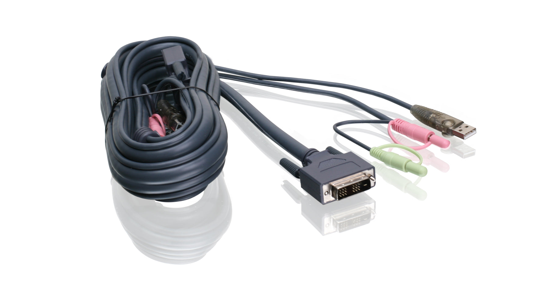 10 ft (3 m) Single Link DVI to USB KVM Cable - Ideal for Multi-Computer Setup, Home Office & Gaming Stations