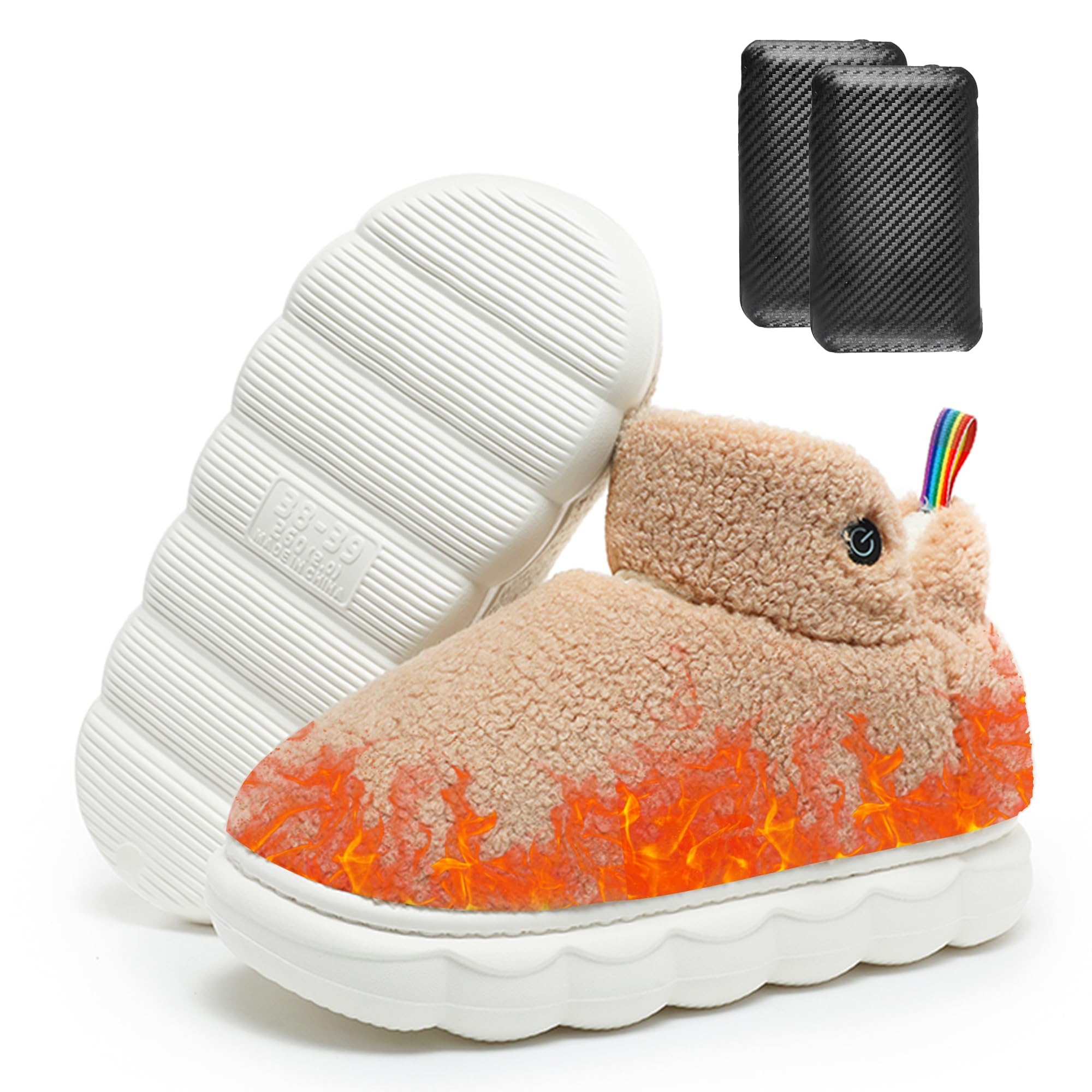 Lilia Electric Heated Slippers for Women - Rechargeable Battery-Powered Indoor Heating Shoes with 5V USB, Cozy Foot Warmer for Winter - Perfect for Home, Office & Cold Weather Comfort