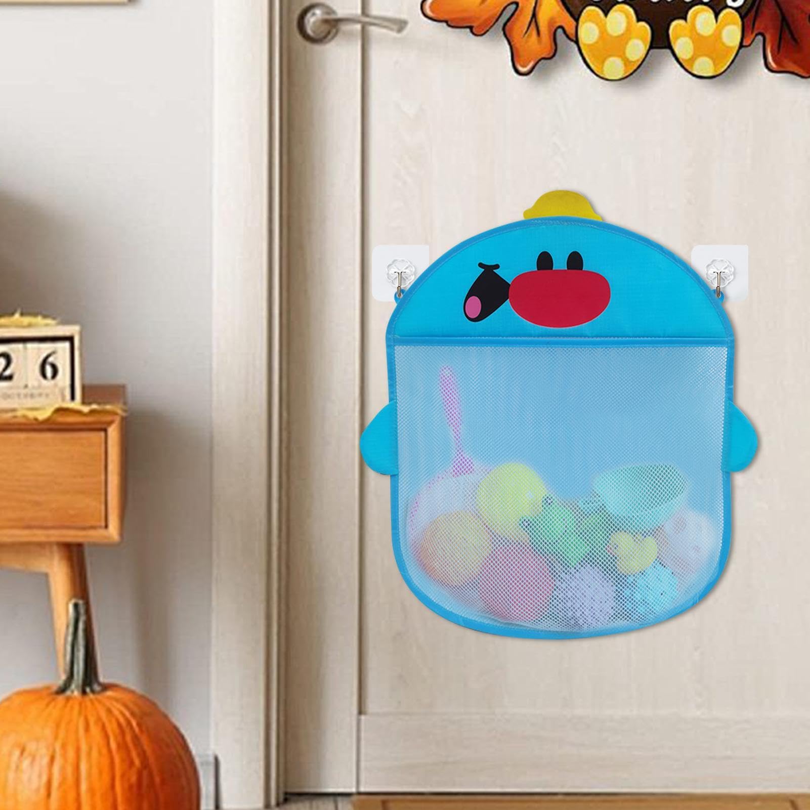 Kids Bath Toy Organizer - Bath Toy Holder Net & Storage Bag for Baby Shower Toys, Shampoo & Bath Accessories - Perfect for Bathtub, Nursery & Bathroom Organization
