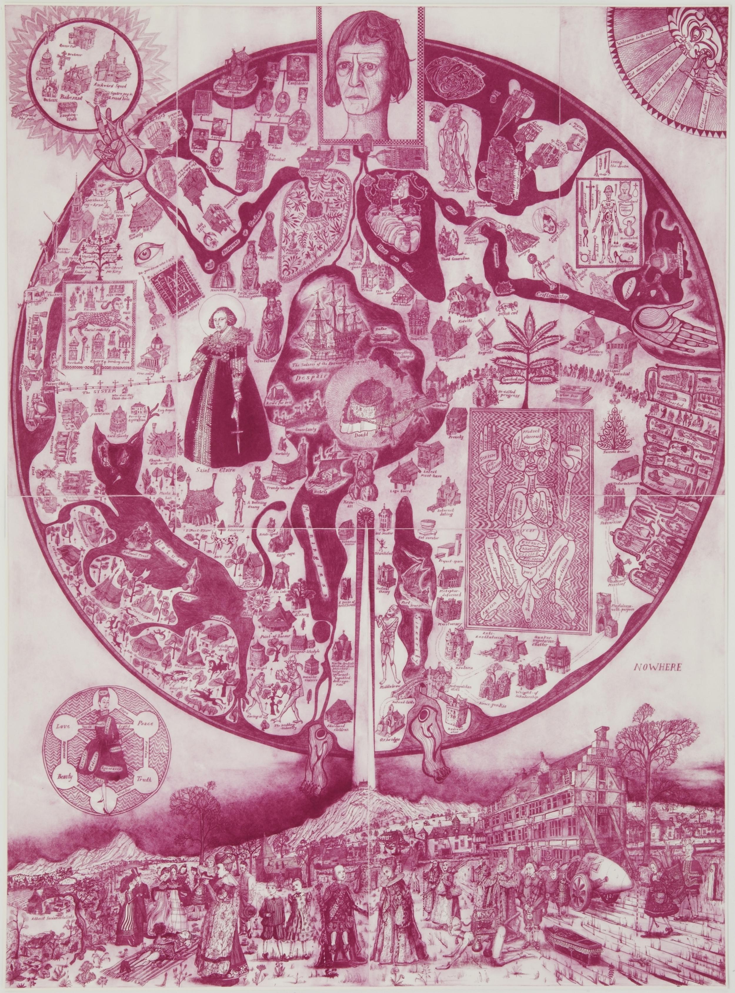 Grayson Perry Map of Nowhere Purple Art Print - Unique Contemporary Wall Decor for Home & Office | Perfect Gift for Art Lovers