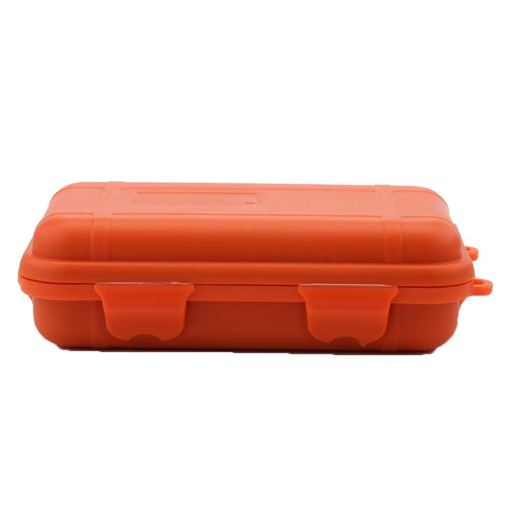 Waterproof Shockproof Plastic Storage Box - Outdoor Survival Gear, Universal Sealed Container with Foam Insert (Orange, Small Size) - Perfect for Camping, Hiking, Emergency Kits & Tool Organization