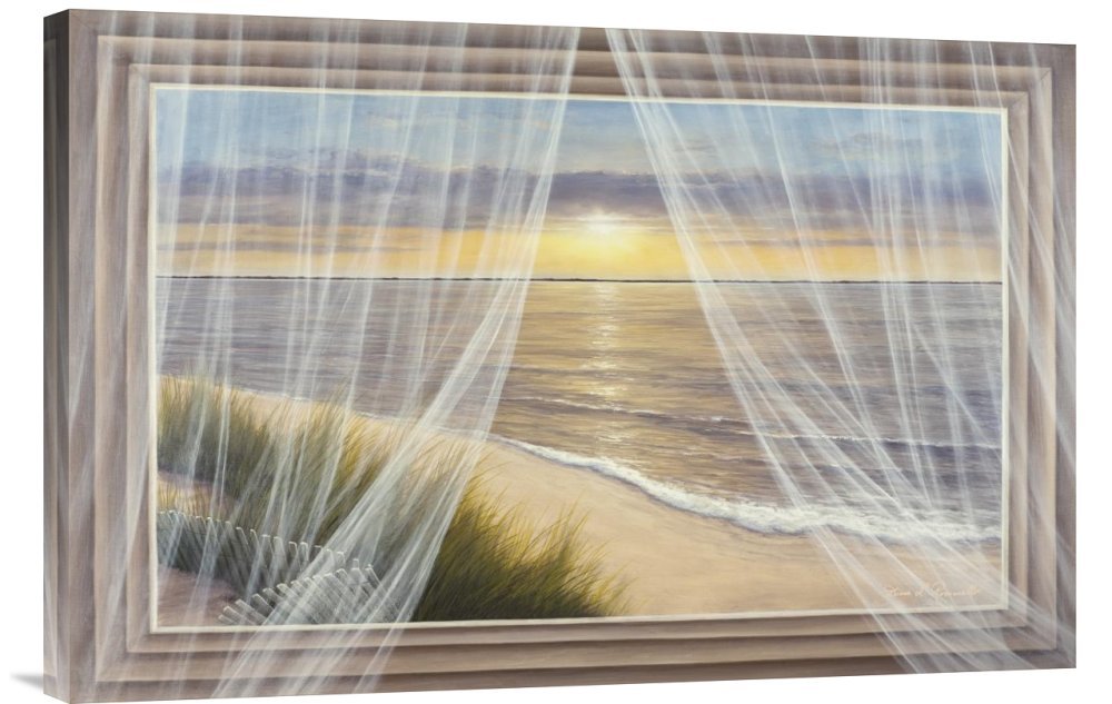 Budget Diane Romanello Framed Warm Breeze Canvas Wall Art Print - Gallery Wrap Giclee for Living Room, Bedroom & Office Decor
