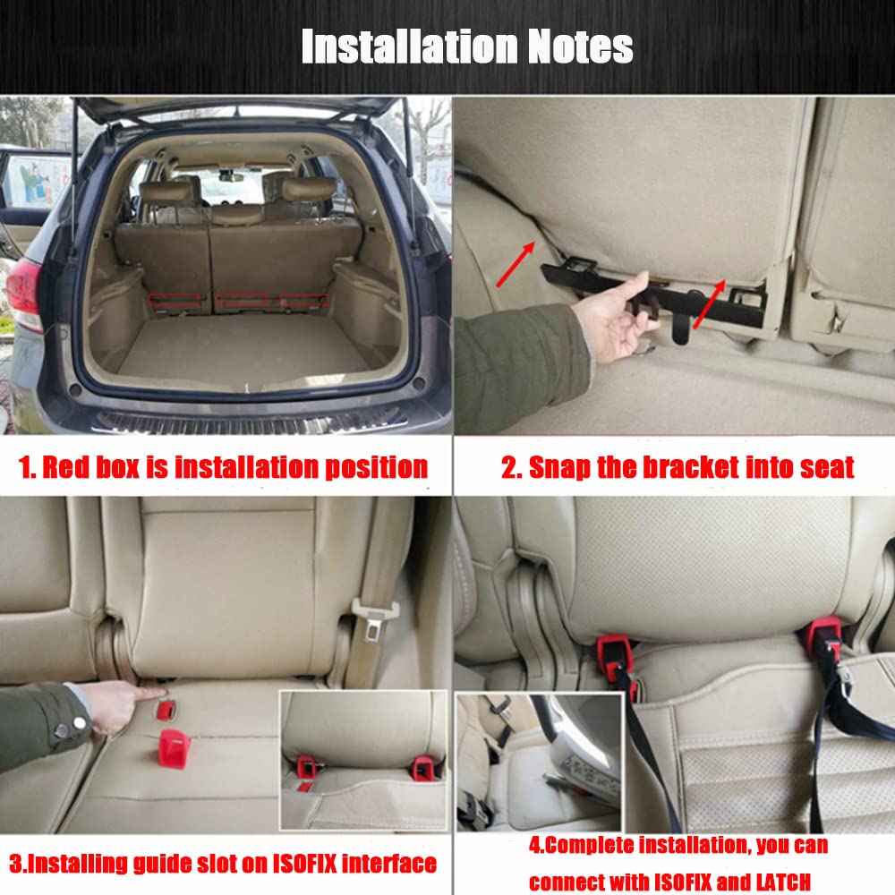 Universal ISOFIX Car Seat Anchors & Latch Buckle Safety Kit - Child Restraint System with Seat Belt Extenders & Mounting Guides for Secure Installation in Cars, SUVs & Minivans - Perfect for Family Travel & Road Trips with Kids