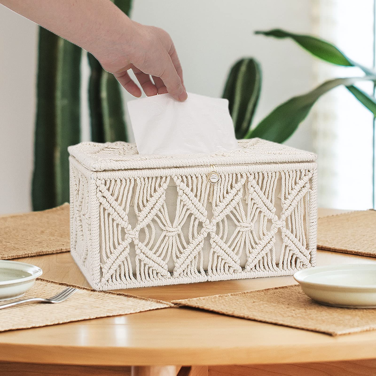 Decorative Rectangle Tissue Box Cover - Stylish Paper Tissue Holder & Napkin Organizer for Bathroom, Bedroom, Dresser, Living Room & Office | Perfect for Home Decor & Gift Giving (Rectangle-1)