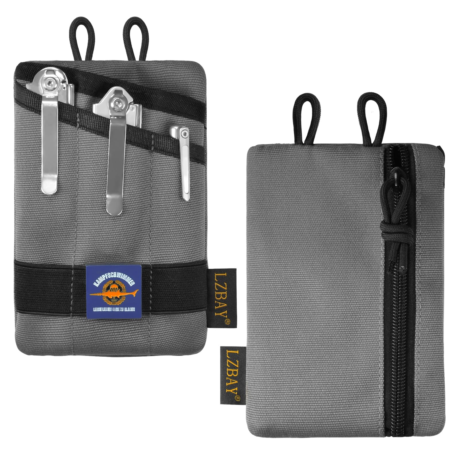 Tactical EDC Pocket Organizer - Nylon Belt Utility Pouch for Men with 4 Pockets | Carry Tactical Pen, Knife, Phone & EDC Gears | Perfect for Outdoor Adventures, Hiking, Camping & Everyday Carry