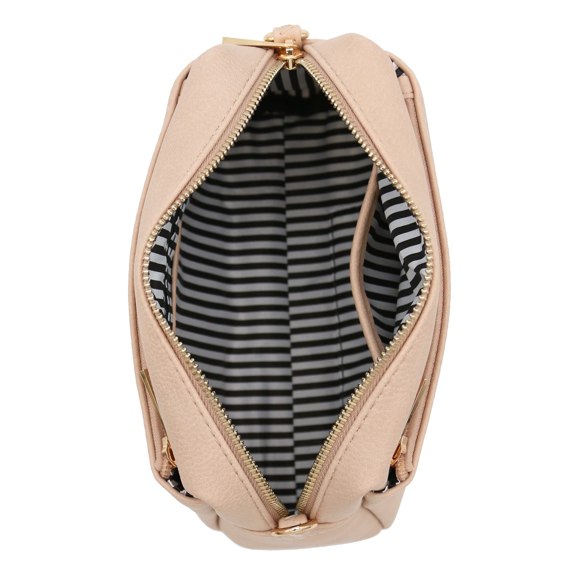 Stylish Triple Zip Small Crossbody Bag for Women - Trendy Fashion Puzzle Design - Perfect for Travel, Shopping & Everyday Use