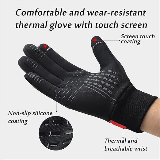 Waterproof Winter Gloves for Men & Women - Thermal Insulated Windproof Touchscreen Compatible Cold Weather Gloves - Perfect for Skiing, Snowboarding & Outdoor Activities