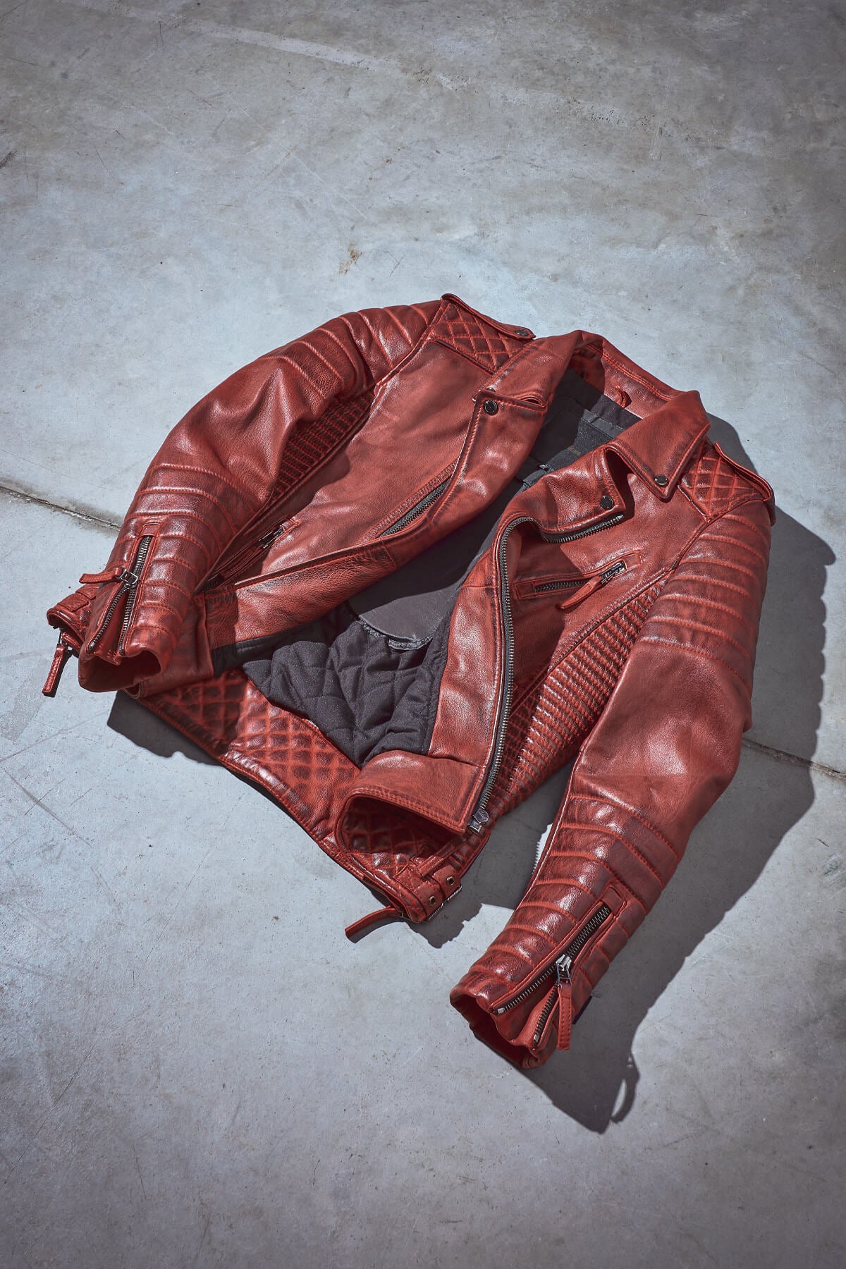 Kay Michaels Men's Biker Protection Jacket - Burnt Red Tall Motorcycle Riding Gear for Safety & Style | Perfect for Cruising, Commuting & Long Rides