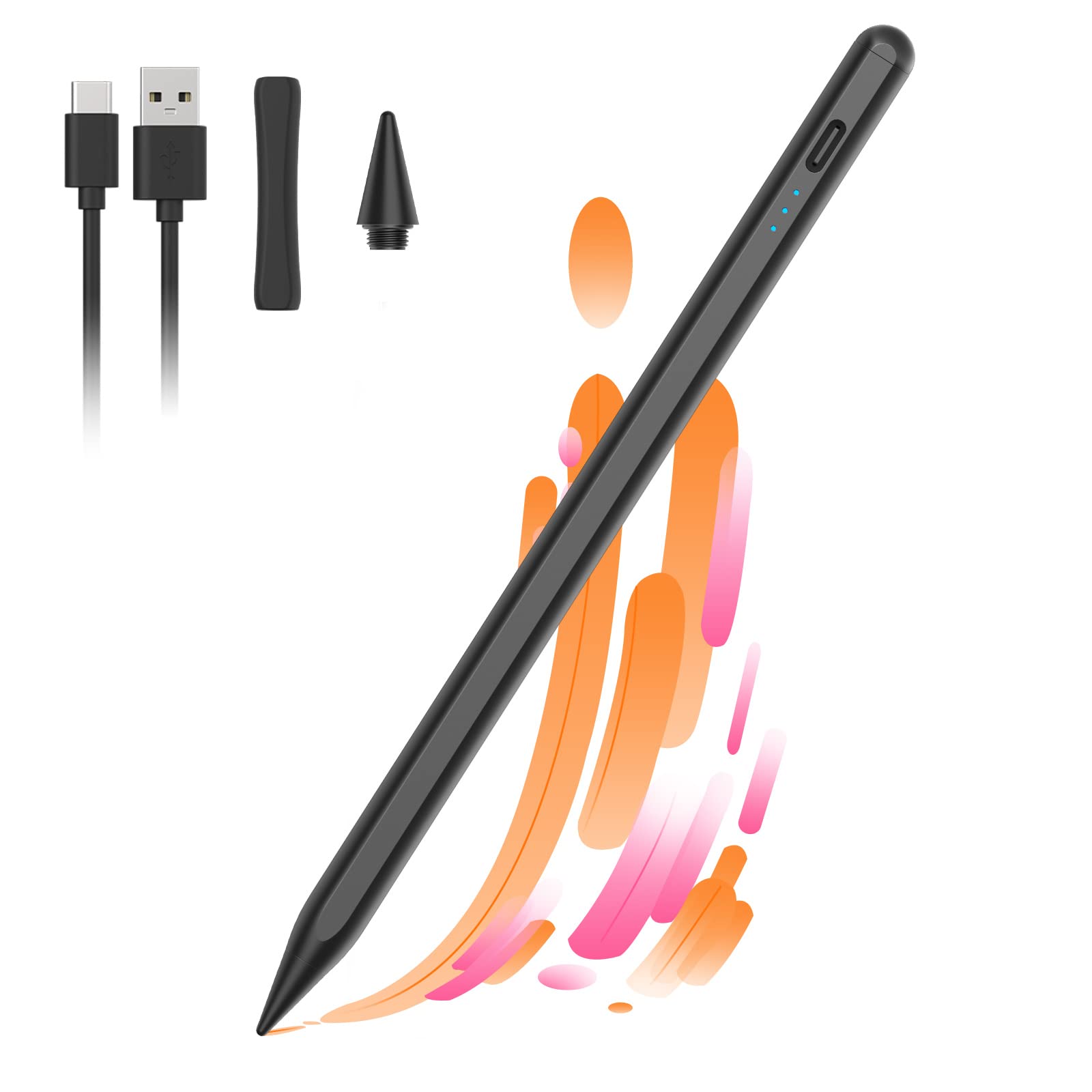 Premium Stylus Pen for iPad with Palm Rejection & Tilt Sensitivity - Magnetic Apple Pencil Alternative Compatible with iPad Pro 2021/2020 (11/12.9 Inch), iPad Air 4th/3rd Gen, iPad 8th/7th/6th Gen - Perfect for Drawing, Note Taking & Digital Art