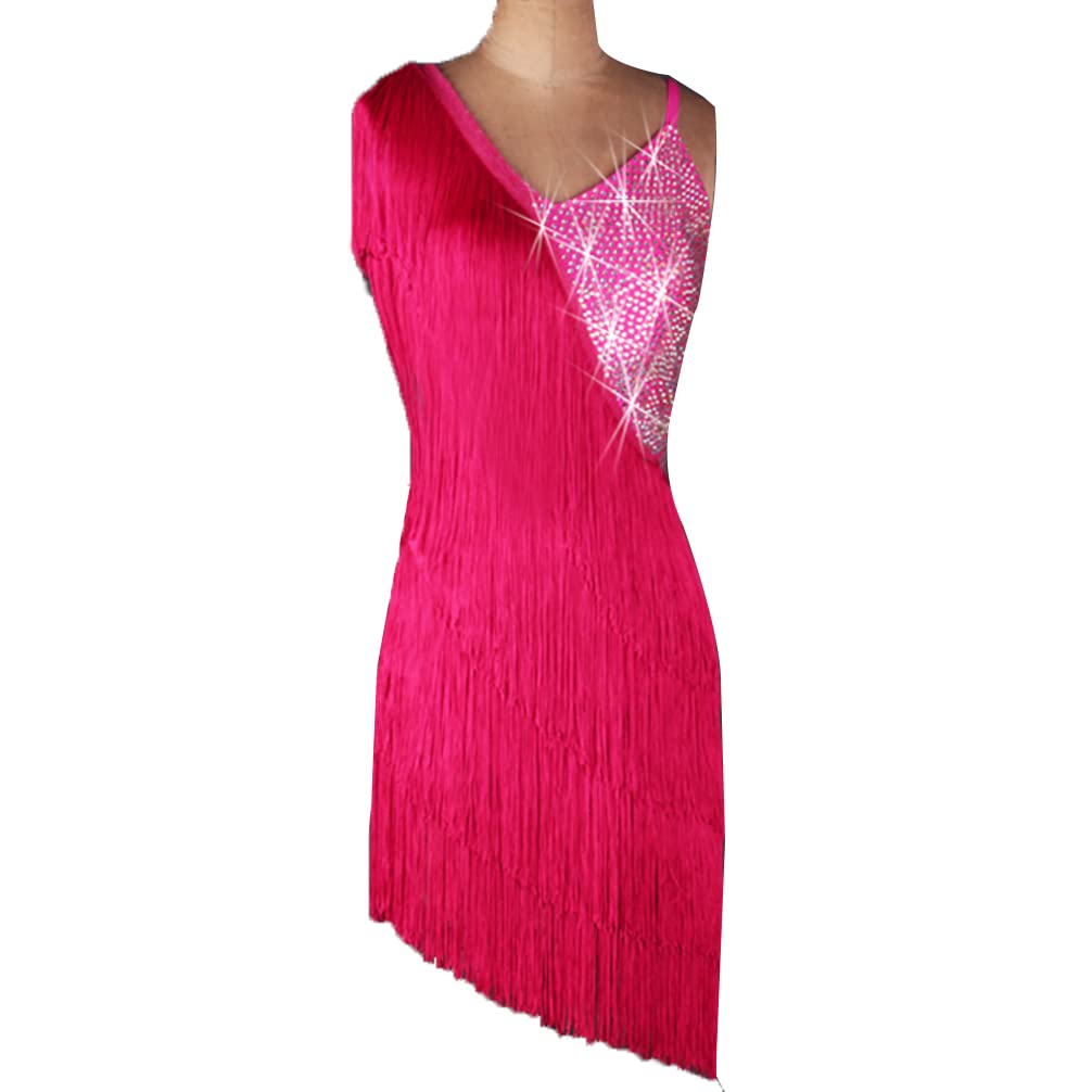 Elegant Latin Dance Dress with Fringe - Cha Cha Competition & Ballroom Foxtrot Performance Outfit with Shorts | Women's Professional Dancewear for Salsa, Bachata & Social Dancing