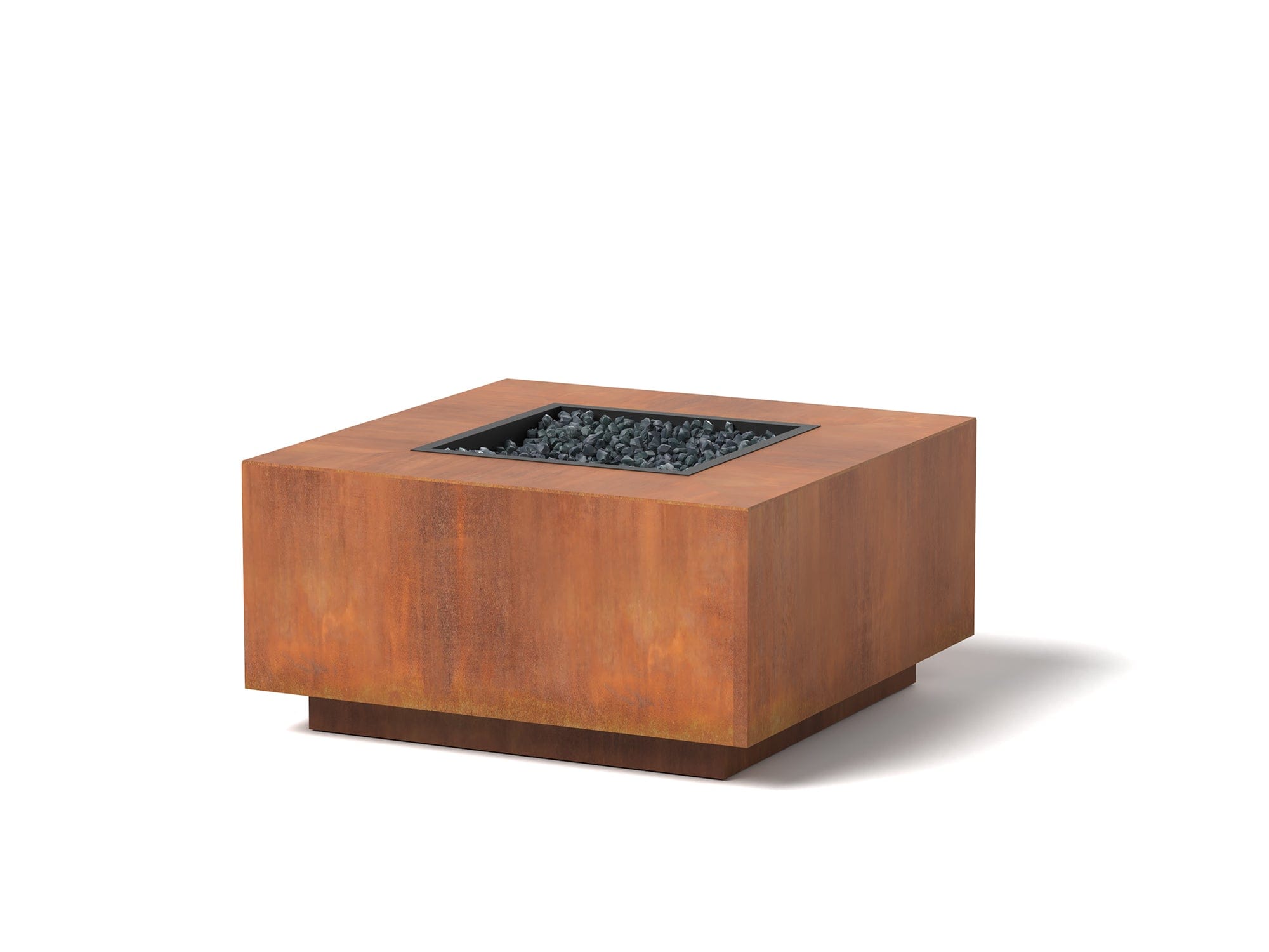 Outdoor Fire Pit Table - Square Concrete Fire Pit with Glass Wind Guard for Patio, Backyard, and Garden - Perfect for Camping, BBQ, and Gatherings