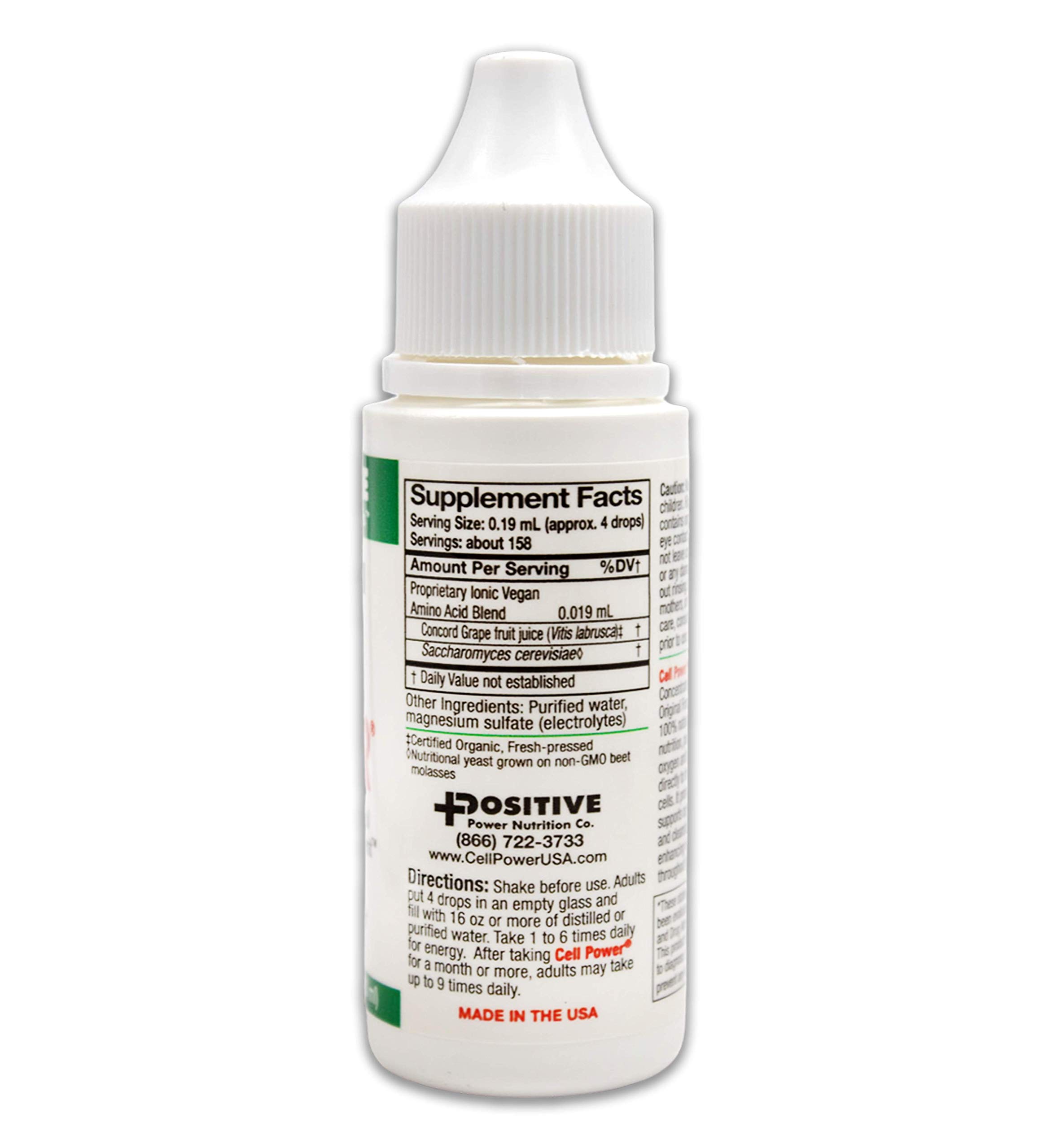 Cell Power Liquid High-Energy Concentrate, 1 oz Bottle (Pack of 6) - Original 1949 Formula for pH Balance & Oxygen Production - Makes 75+ Quarts - Boost Energy & Hydration for Athletes, Travelers & Daily Wellness