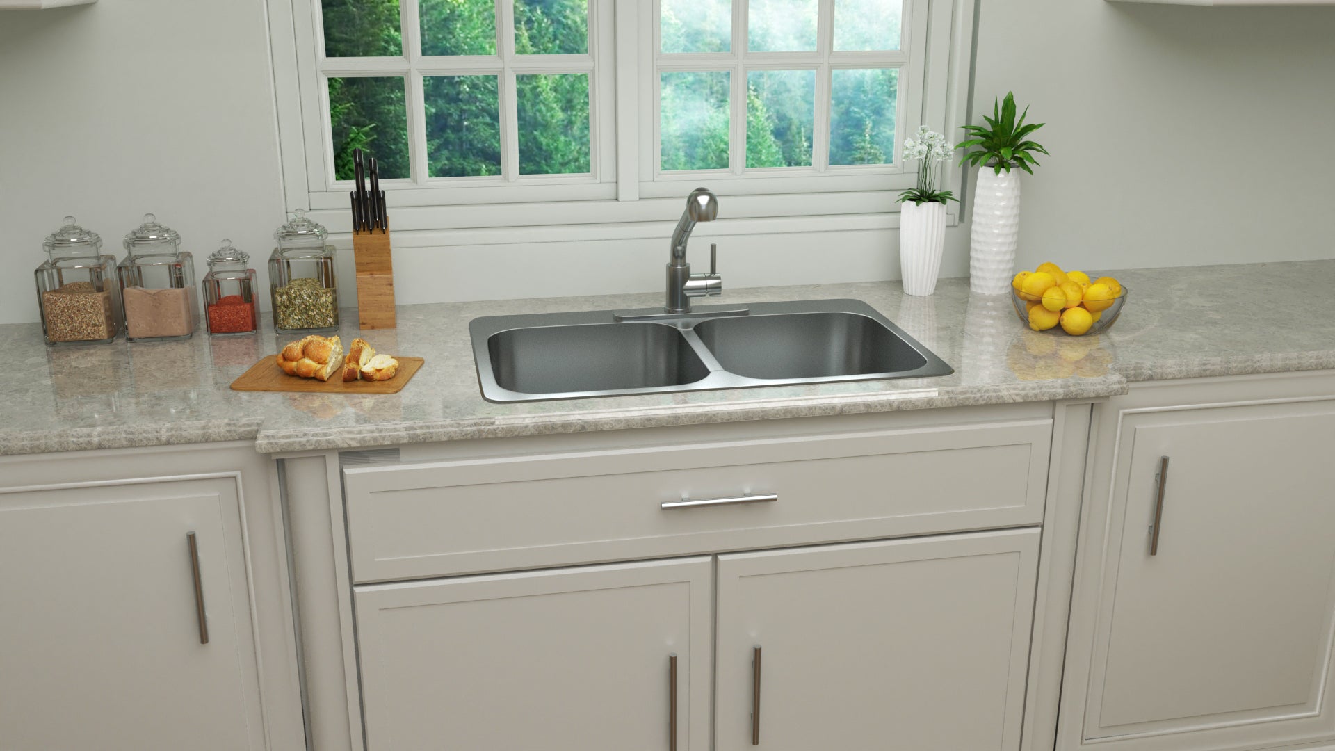 Toledo Transitional Pull Down Kitchen Faucet - Modern Stainless Steel Single Handle Sprayer with High Arc Spout for Easy Washing - Perfect for Cooking, Dishwashing & Kitchen Cleaning