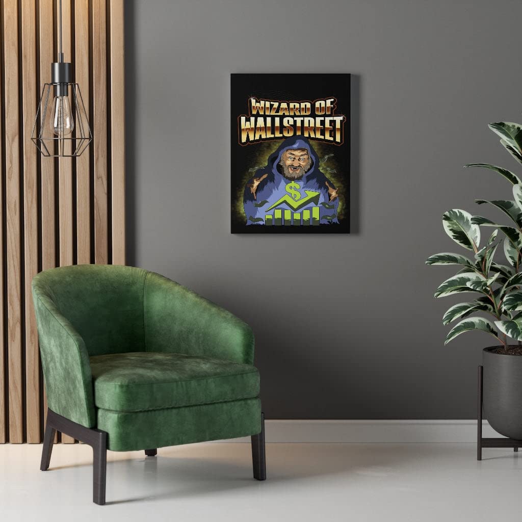Wizard of Wall Street Canvas Print - Money Motivation Wall Art Decor for Office & Home - Stock Market Art Gift for Investors & Finance Lovers