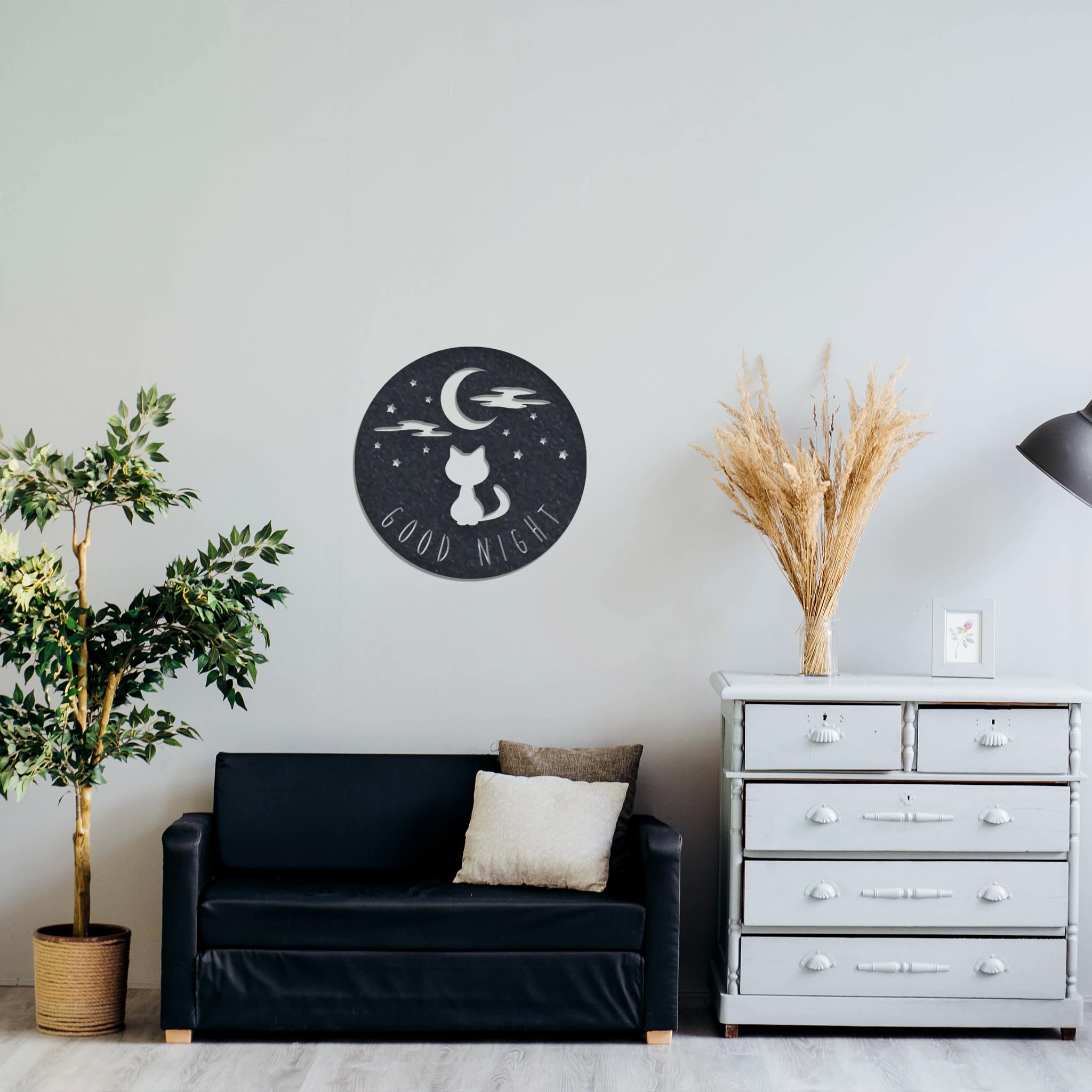 Good Night Cat Metal Wall Art - 22