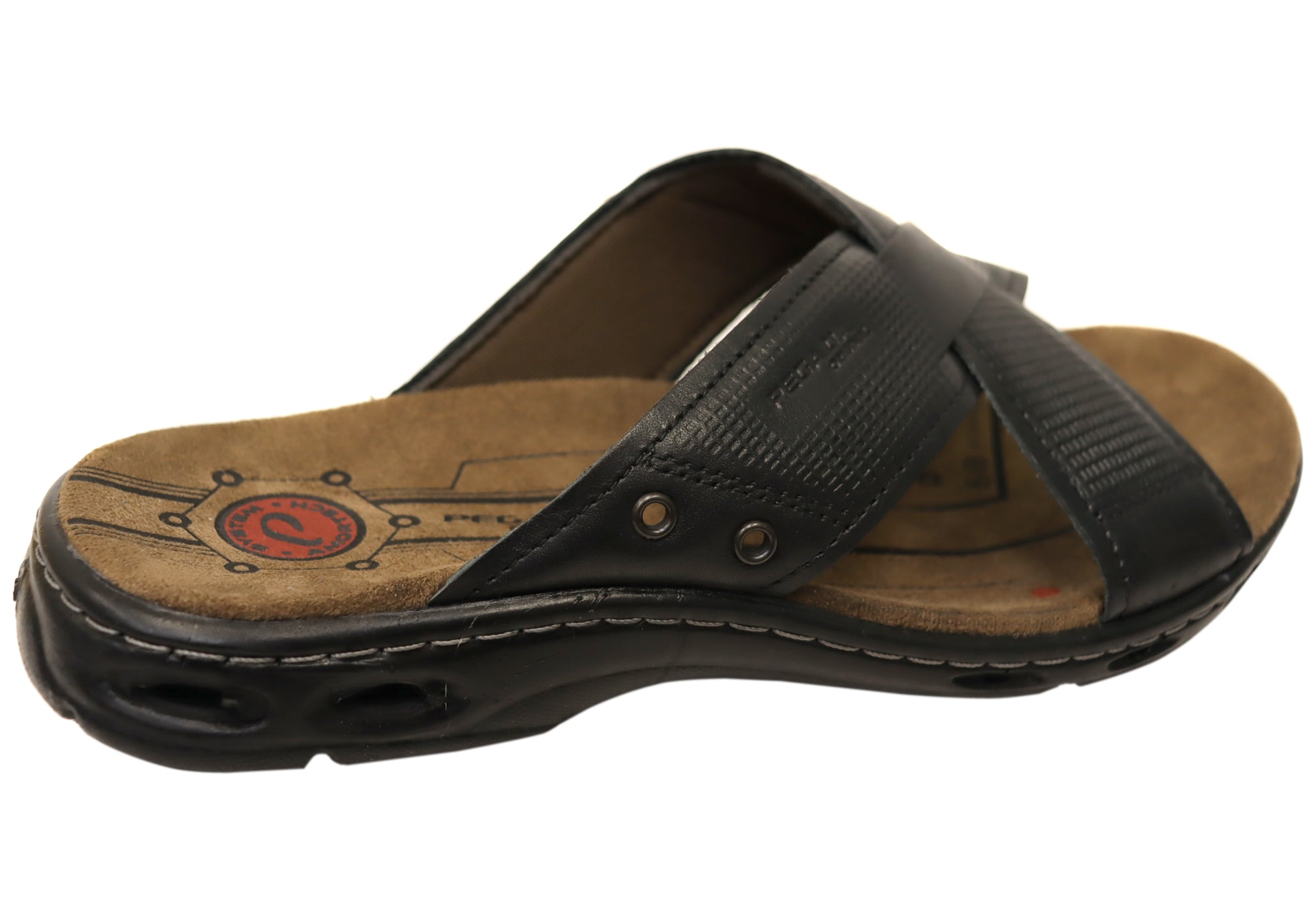 Hobbs Men's Comfortable Leather Slides Sandals - Handmade in Brazil - Casual Summer Footwear for Beach, Pool & Lounging