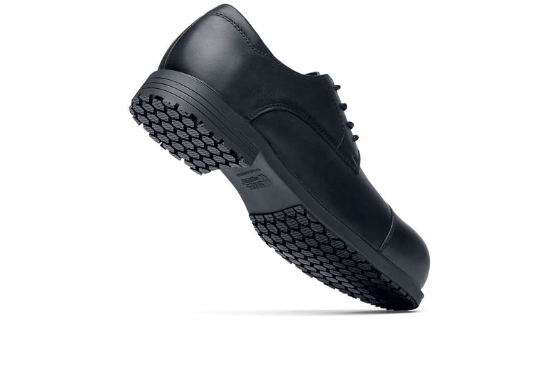 Shoes for Crews Senator Men's Nano Composite Toe (NCT) Slip Resistant Waterproof Black Dress Work Shoes Size 8.5 - Ideal for Restaurant, Hospitality & Healthcare Professionals