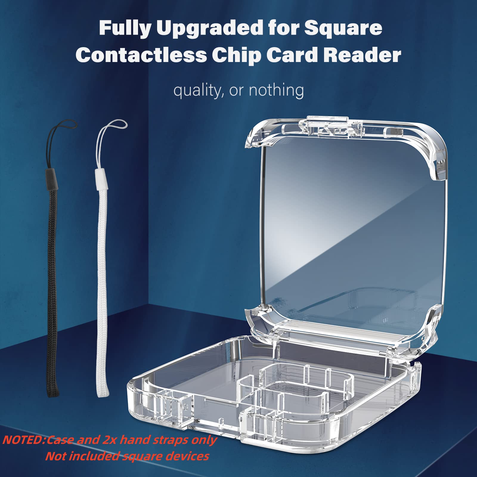 Anti-Lost Clear Protective Case for Square Reader 2nd/1st Gen & Contactless Chip Card Reader - Compatible with 3.5mm Jack & Lightning Connector - Perfect for Retail, Food Trucks & Mobile Payments