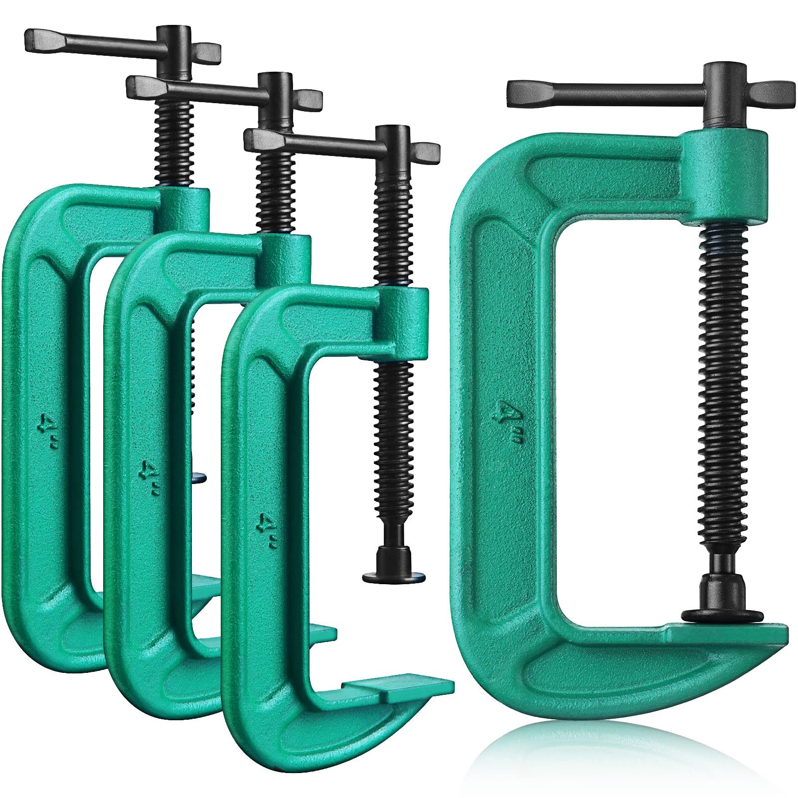 4 Inch Heavy Duty C Clamp Set - 4 PCS G-Clamps for Woodworking, Welding, Automotive & DIY Projects - 4 Inch Jaw Opening Sliding Clamps for Carpentry, Building & Metalworking - Perfect for Home Workshops & Professional Use