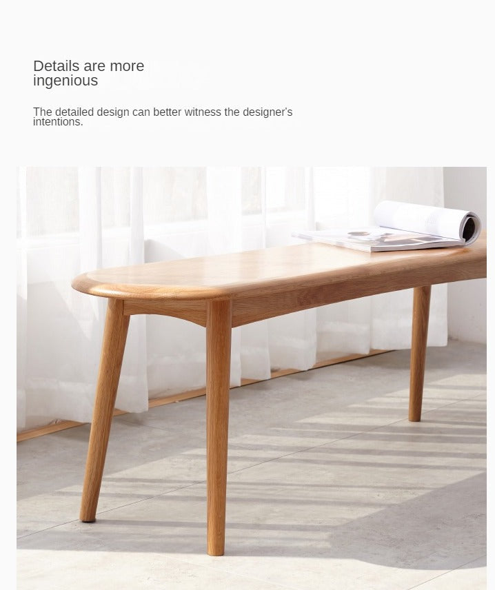 Solid Wood Bench - Oak, Black Walnut, Ash, Cherry - Handcrafted Rustic Stool for Entryway, Kitchen, or Garden Seating