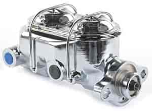 Dual Bail Dual Reservoir Short Pocket Disc Drum Master Cylinder - Chrome Plated for Classic Car Restoration & Hot Rod Brake System Upgrade