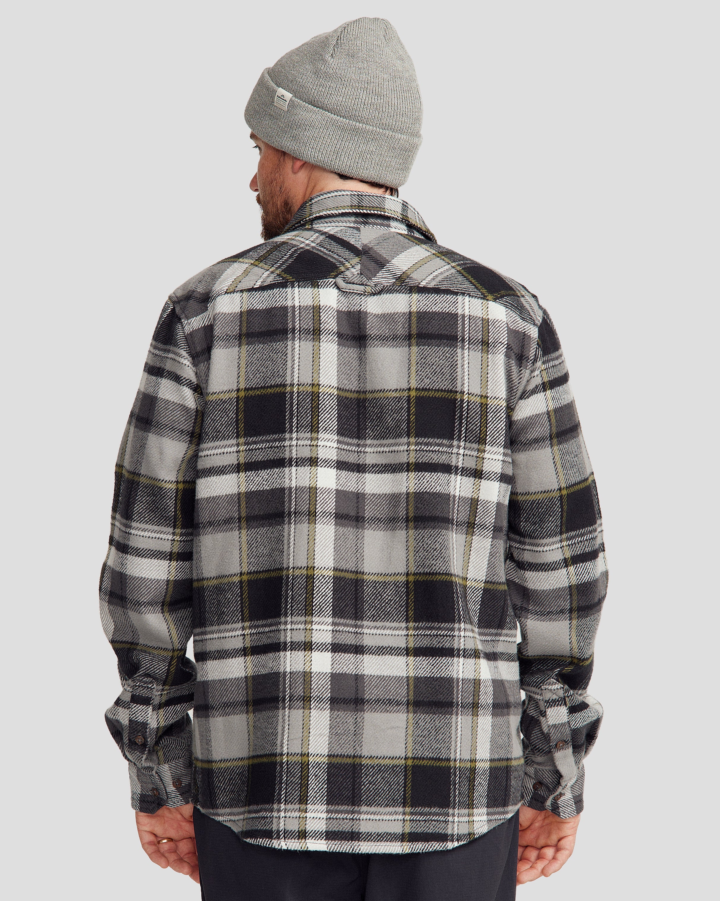 Men's Huntly Long Sleeve Plaid Shirt - Steel Grey - Casual Button Down Shirt for Outdoor Activities & Workwear