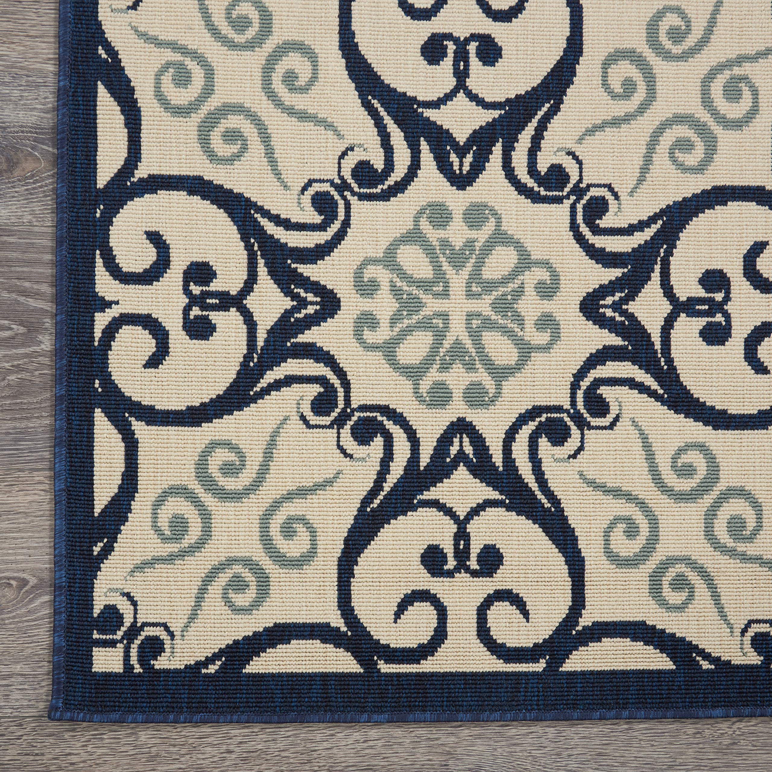 Nourison Caribbean Ivory/Navy 5'3