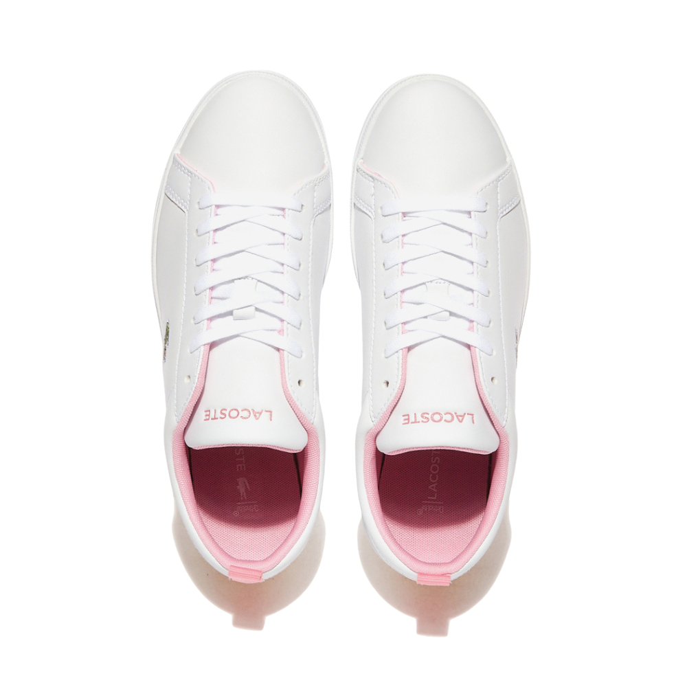 Lacoste Women's Court Base 224 1 SFA Sneakers in White & Light Pink - Comfortable Casual Shoes for Women | Perfect for Everyday Wear, Work & Leisure Activities