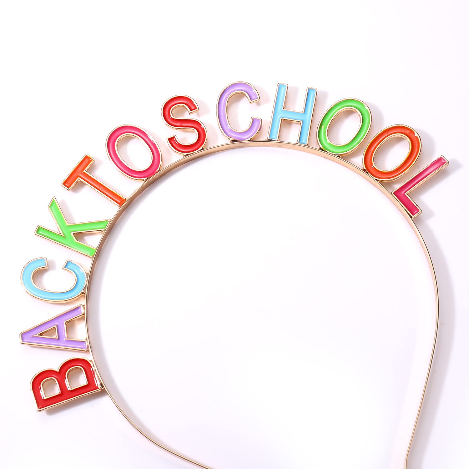Colorful Enamel Letter Tiara Headband for Women & Girls - Teacher Appreciation Day, Back to School Party Hair Accessory | Perfect for Classrooms, School Events & Holiday Celebrations