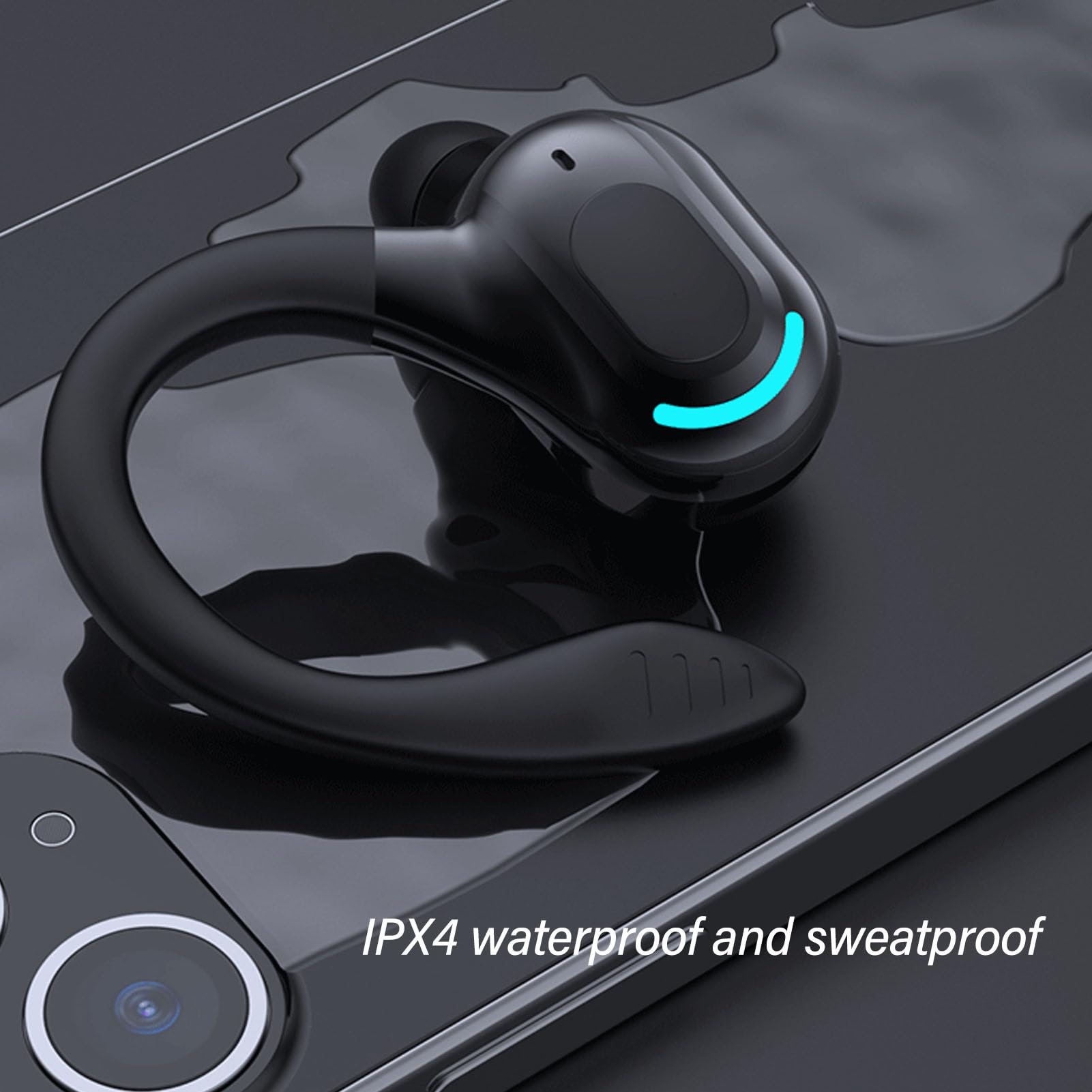 Yunseity 5.2 Bluetooth Headset with HD Calls & Noise Cancellation - Single Ear Business Headphone for Driving, Meetings, Phone Calls - Wireless Earpiece for Office, Commuting, Remote Work (Black)