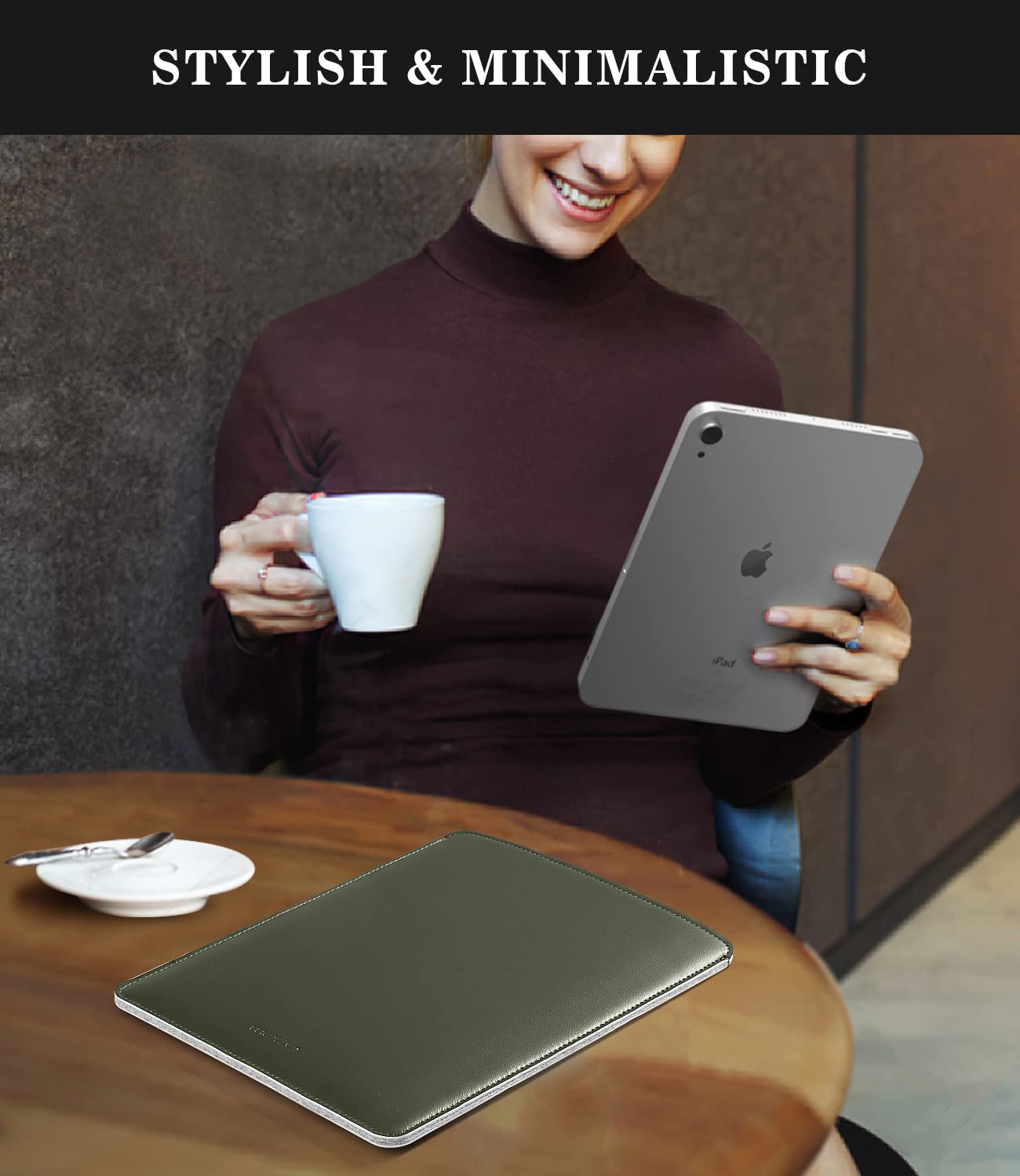 MoKo 9-11 Inch Tablet Sleeve - Premium PU Leather Slim Protective Case for iPad Pro M4 (2024), iPad Air M2 (2024), iPad 10/9/8th Gen, Samsung Tab S8/S9 11
