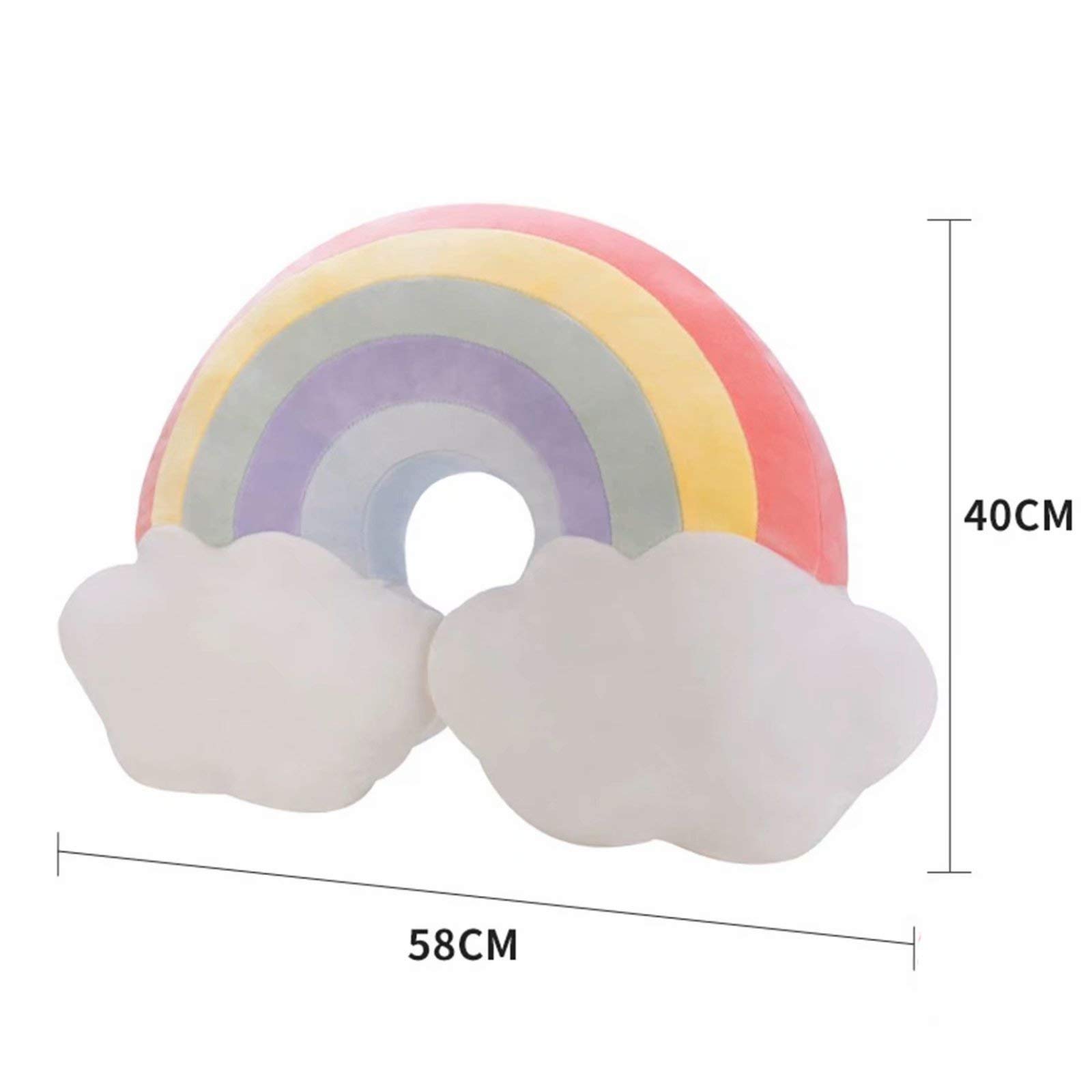 Rainbow Cloud Pillow - Soft Plush Neck Pillow for Sofa, Chair & Bed - Comfortable Throw Pillow for Living Room, Bedroom & Office - Perfect for Relaxing, Napping & Home Decor