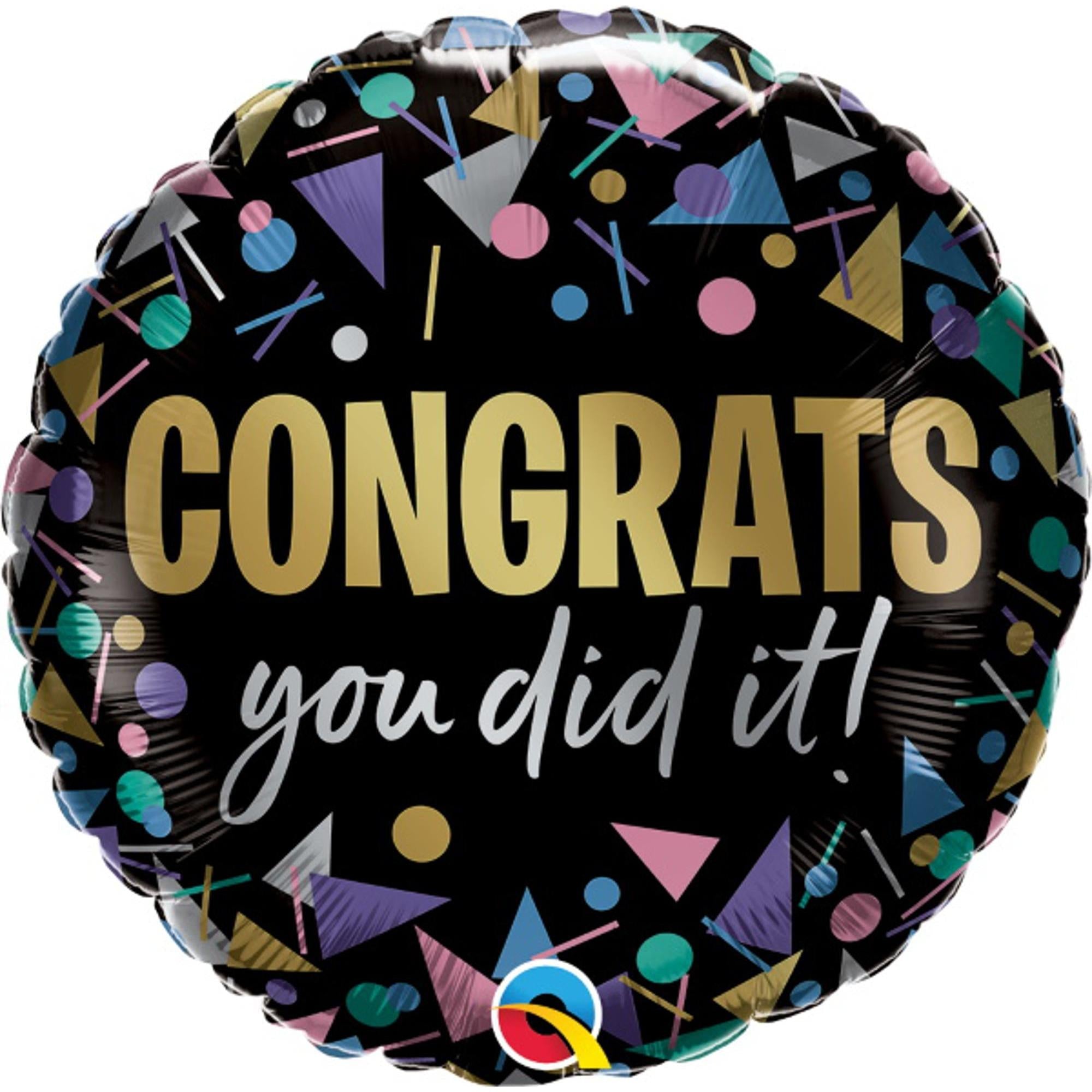 Congratulations You Did It Balloons - 12 Pack Party Decorations for Graduation, Birthday & Achievement Celebrations - Perfect for Parties, Events & Gifts