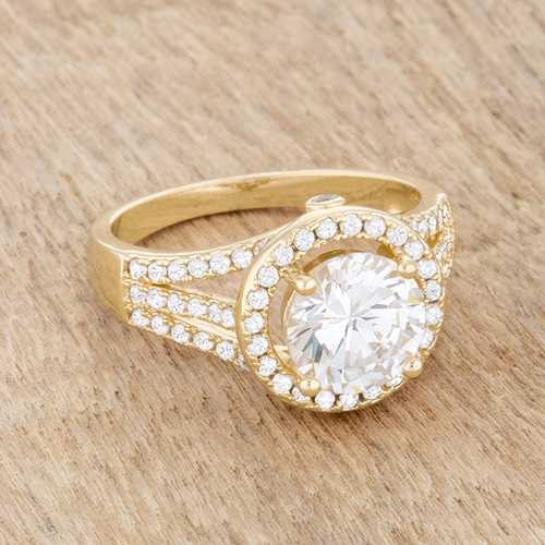 2.5ct CZ Solitaire Engagement Ring in 14k Gold - Classic Elegant Wedding Band for Women, Perfect for Proposals, Anniversaries & Special Occasions